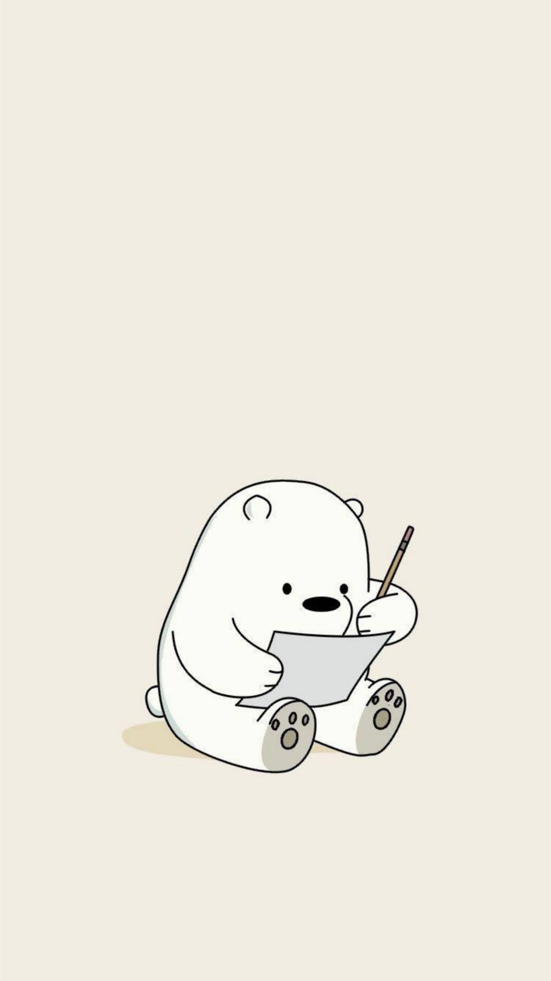 Ice Bear Cartoon Busy Writing Background