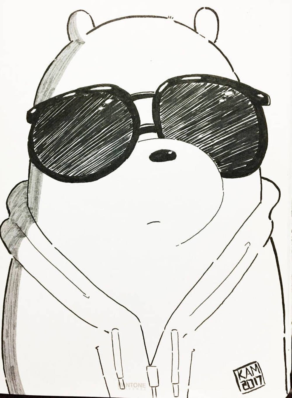 Ice Bear Cartoon Digital Drawing Background