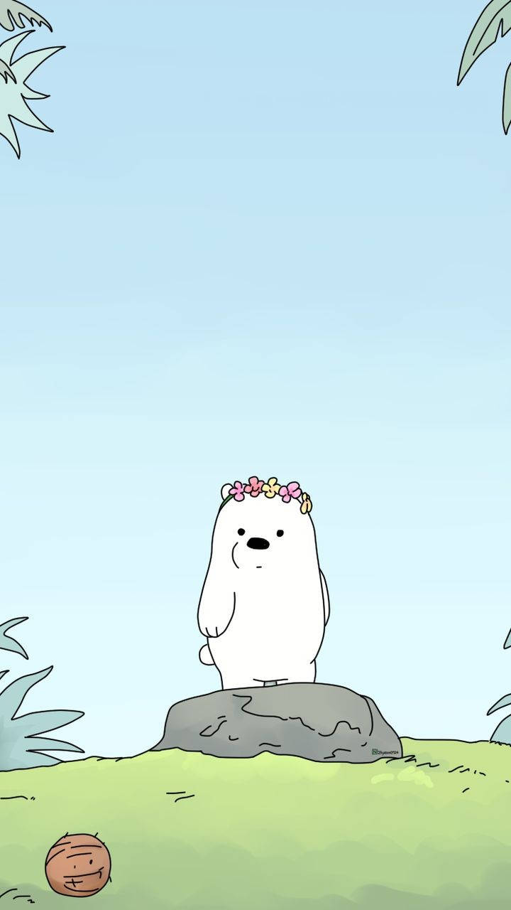 Ice Bear Cartoon Flower Wreath