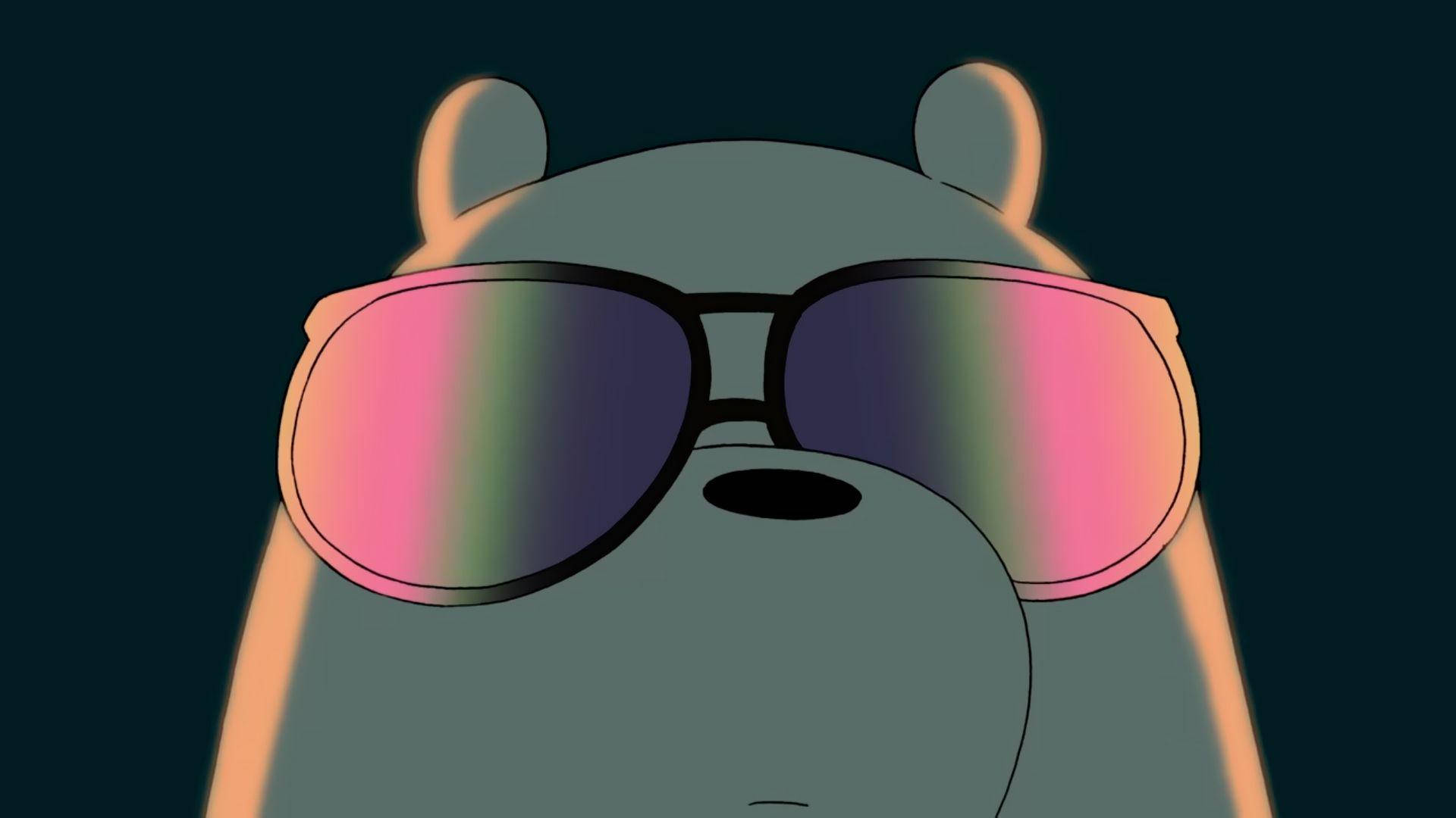 Ice Bear Cartoon Gradient Sunglasses