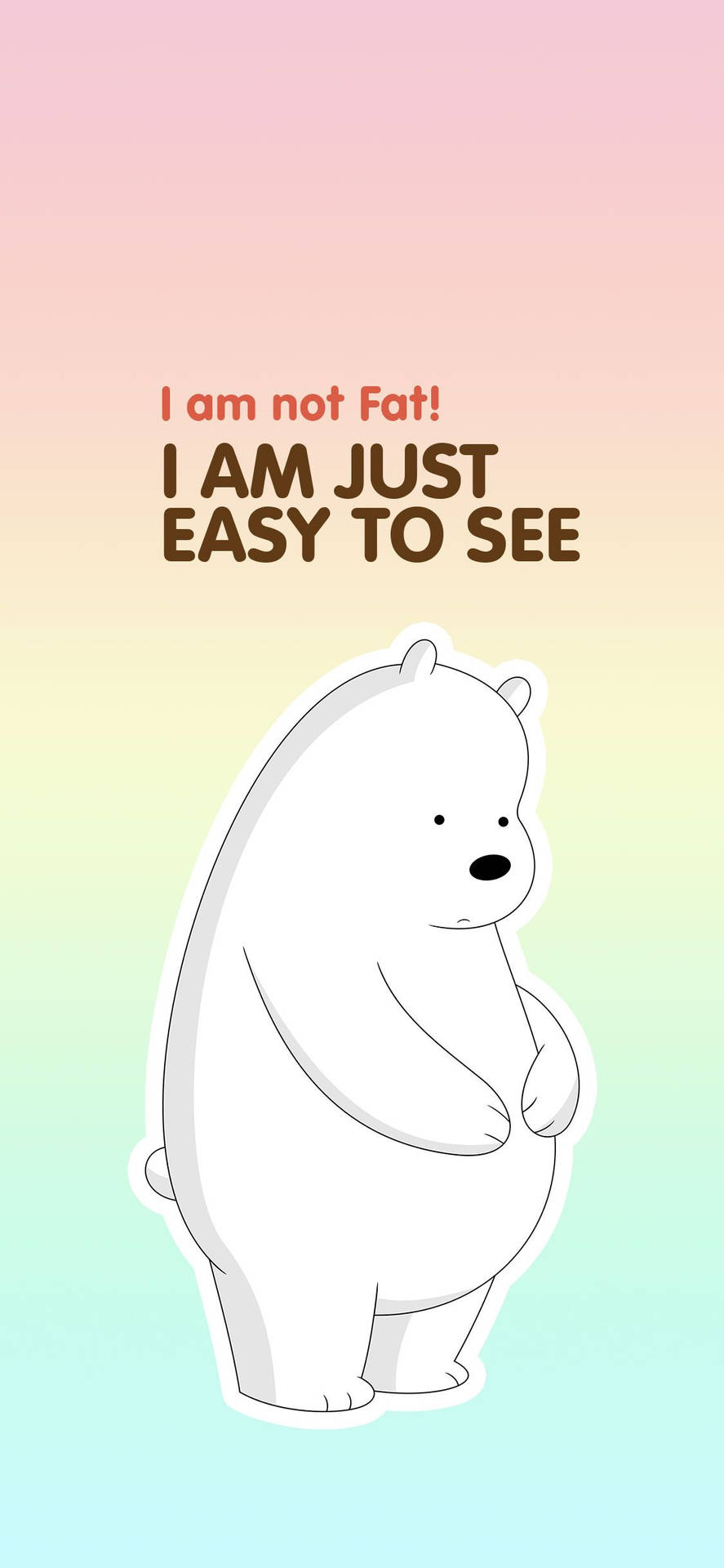 Ice Bear I Am Not Fat Rainbow Aesthetic