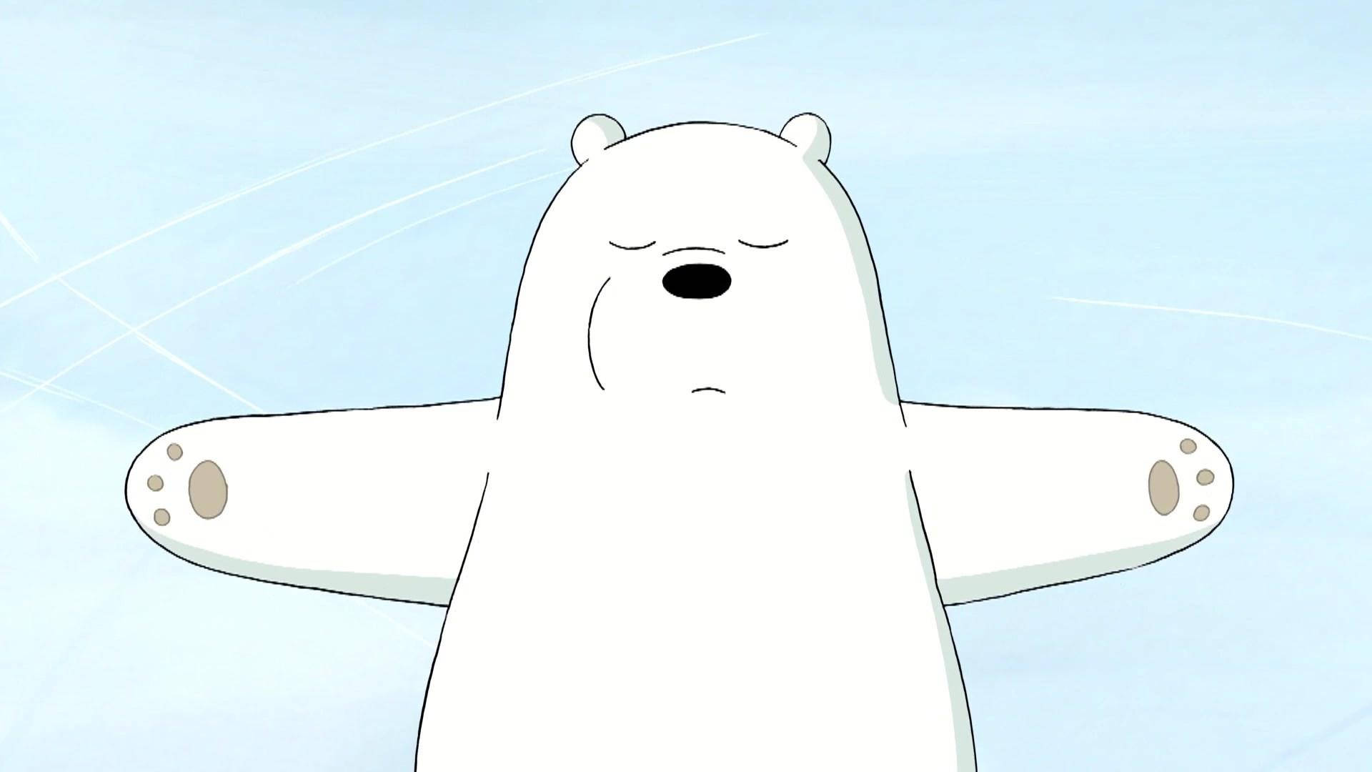 Ice Bear We Bare Bears Lying On Snow