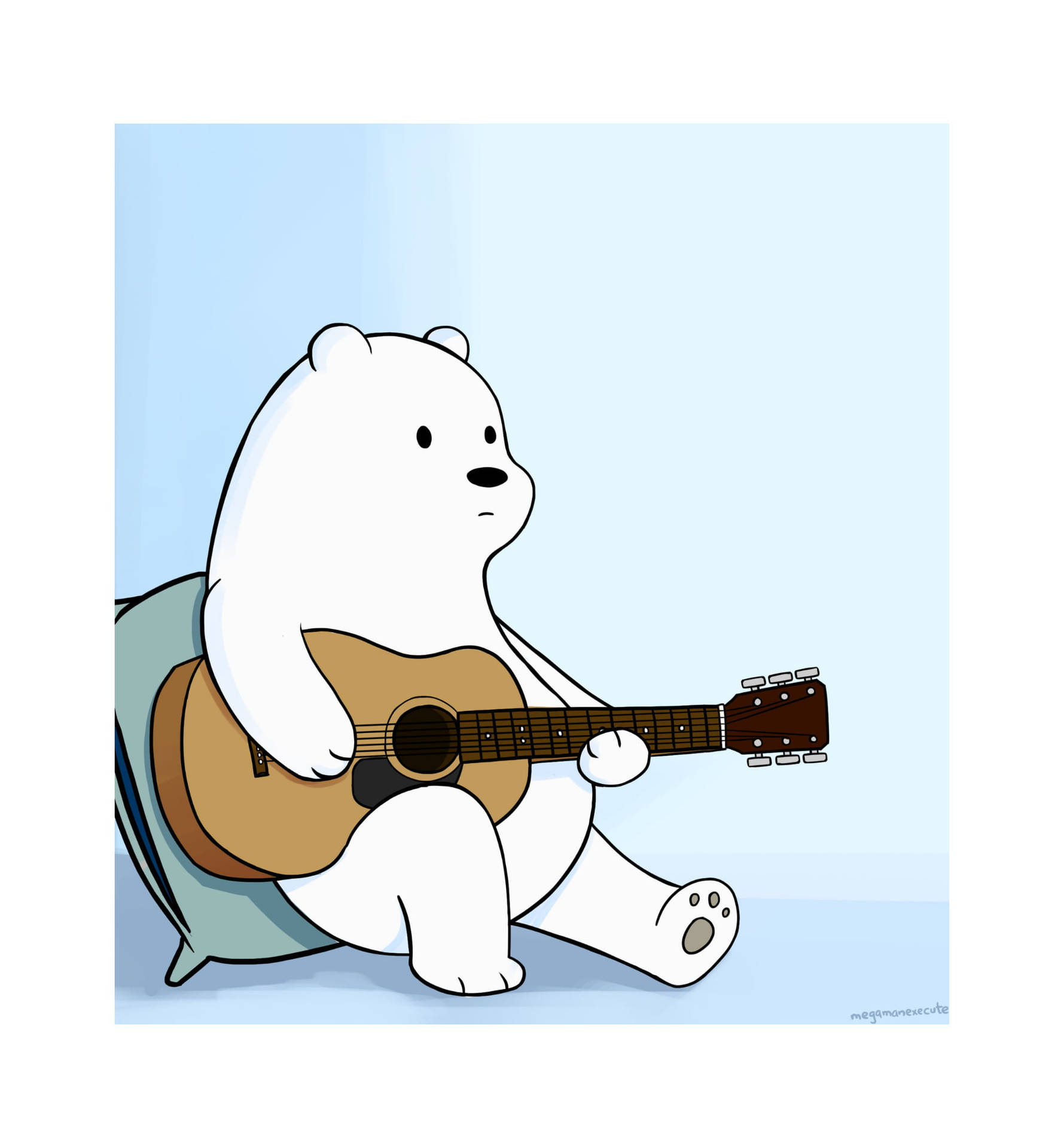 Ice Bear We Bare Bears Playing Guitar