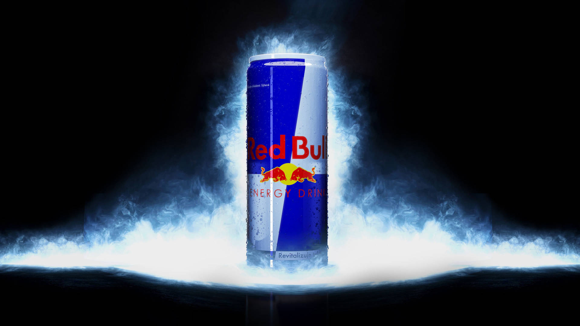Ice-cold Red Bull Background