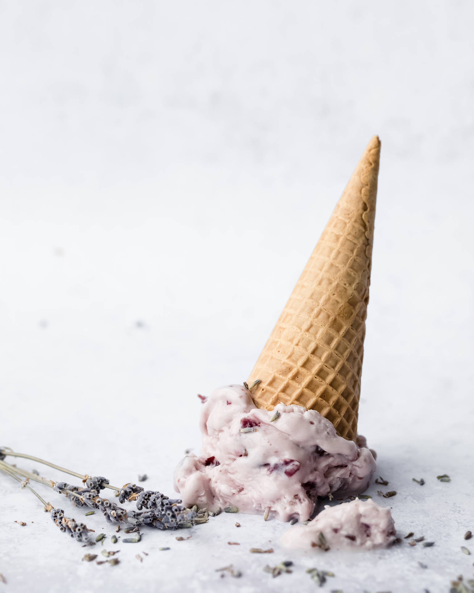 Ice Cream And Lavender Background