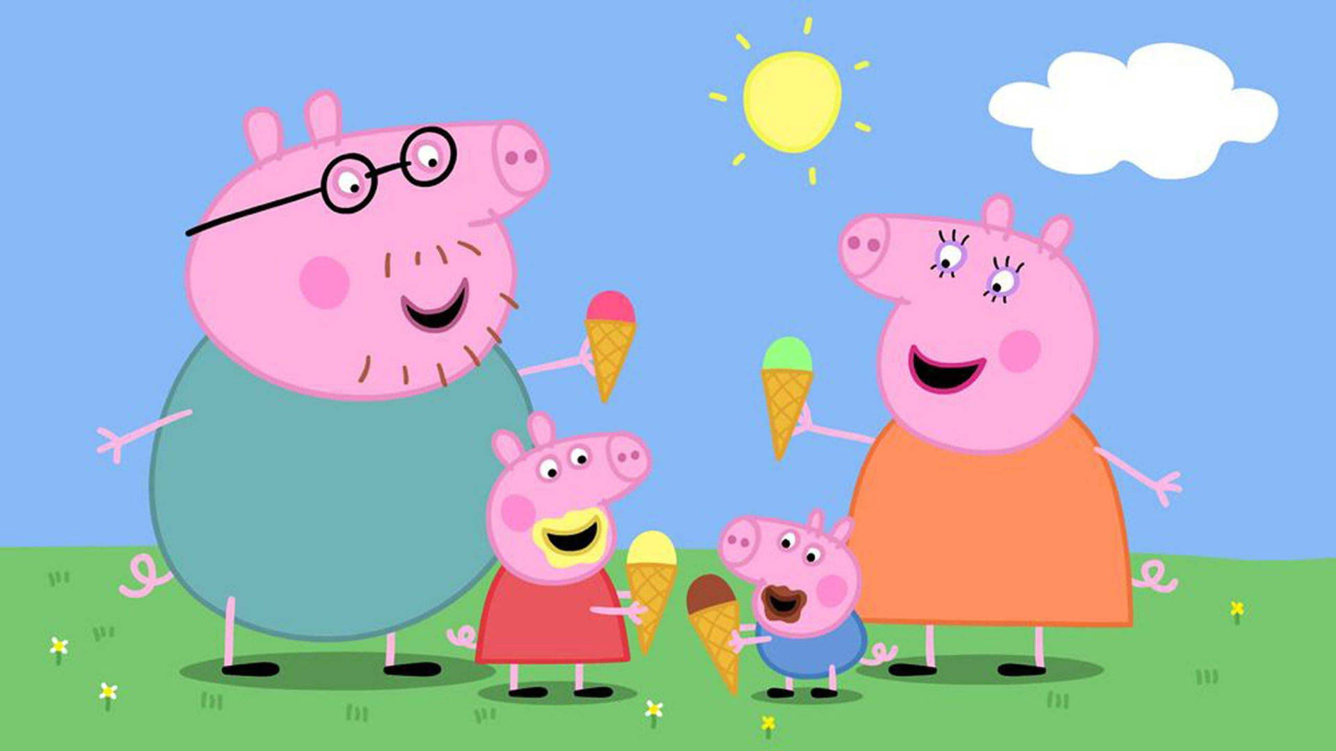 Ice Cream Day Peppa Pig Ipad Background