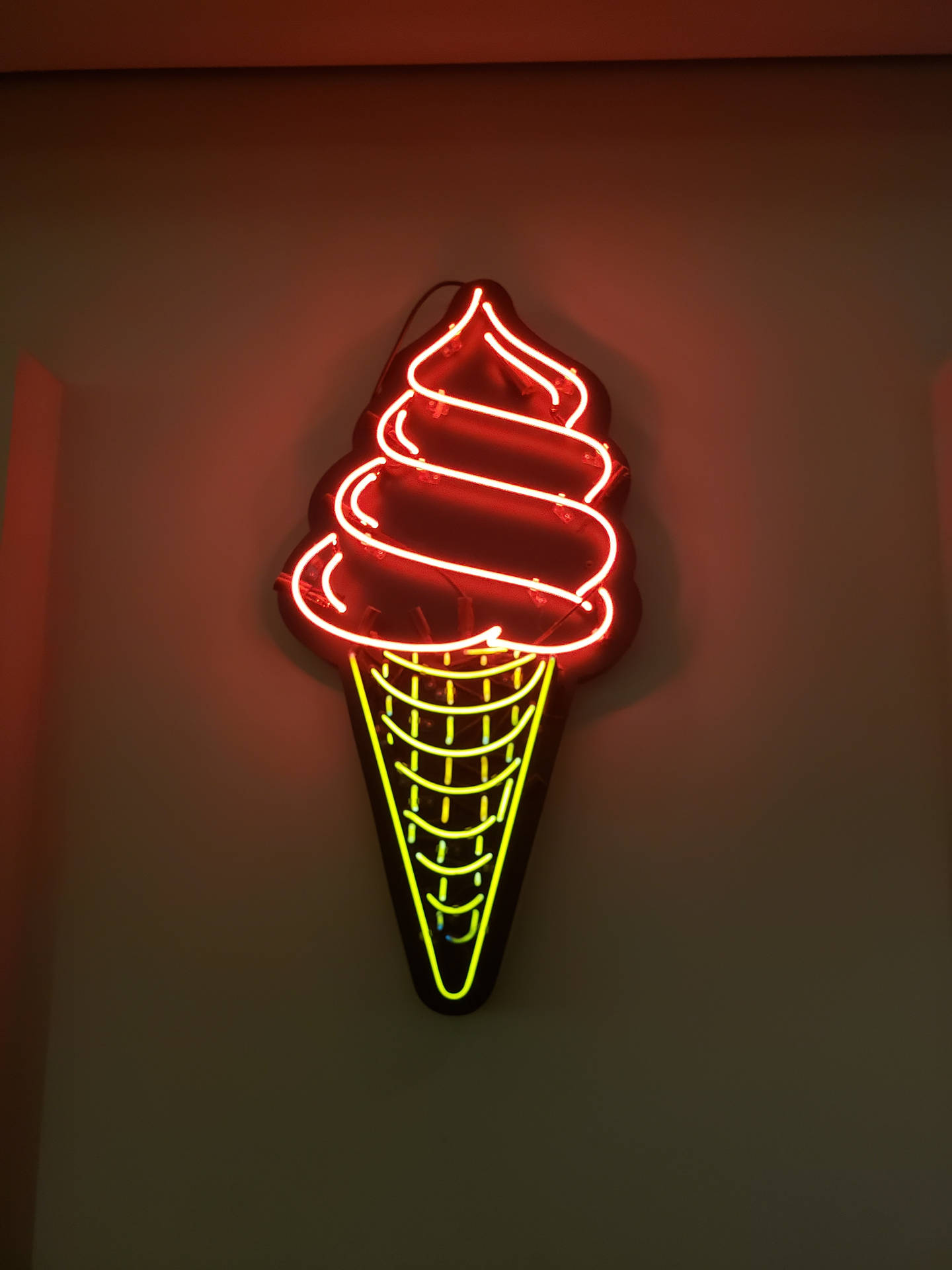 Ice Cream Led Neon Lights Background