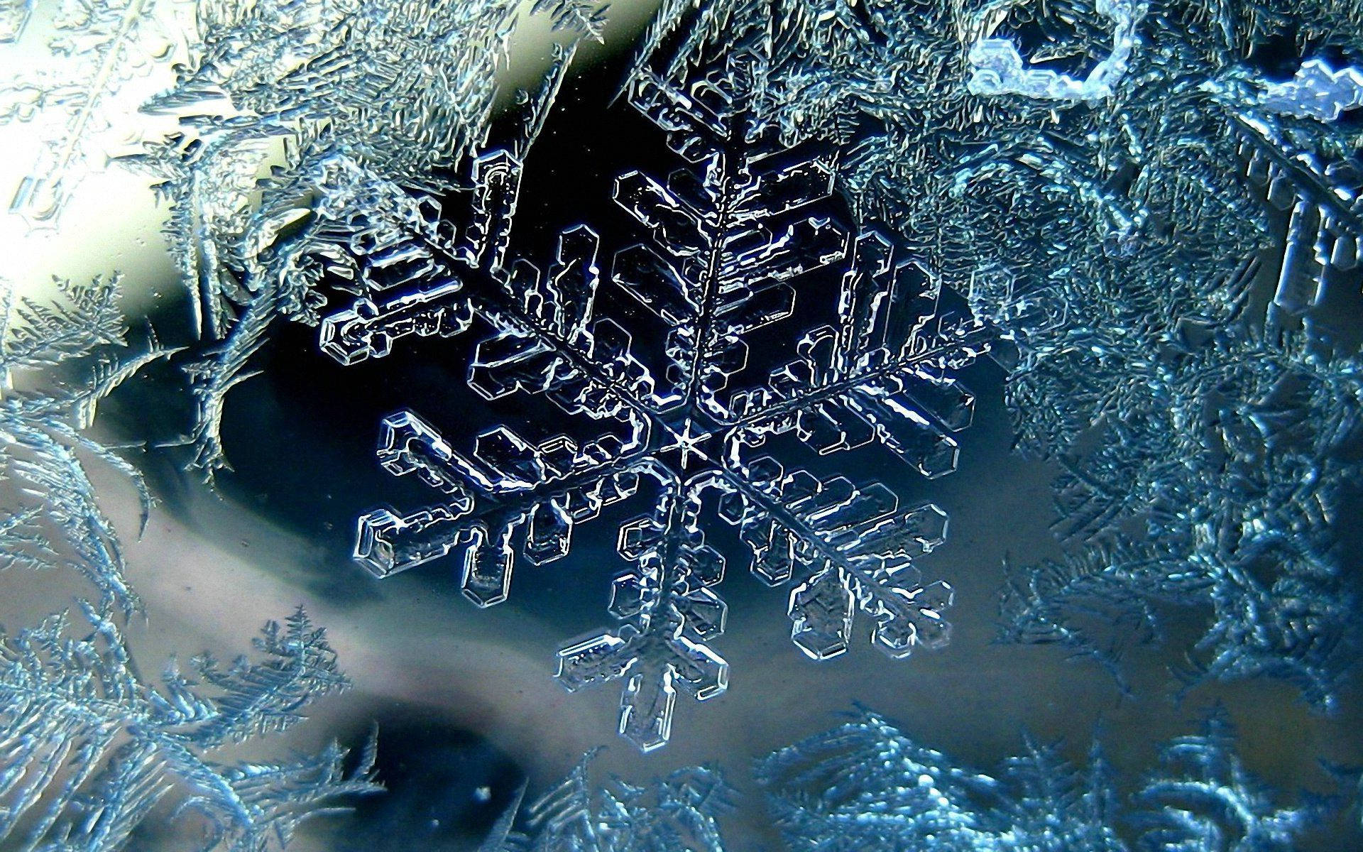 Ice Crystal Snowflake Background