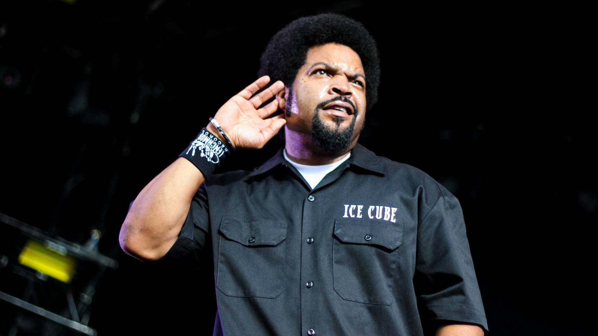 Ice Cube Hand On Ear Background