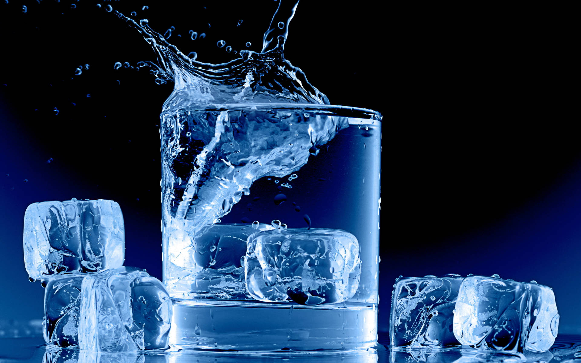 Ice Cube On Water Background