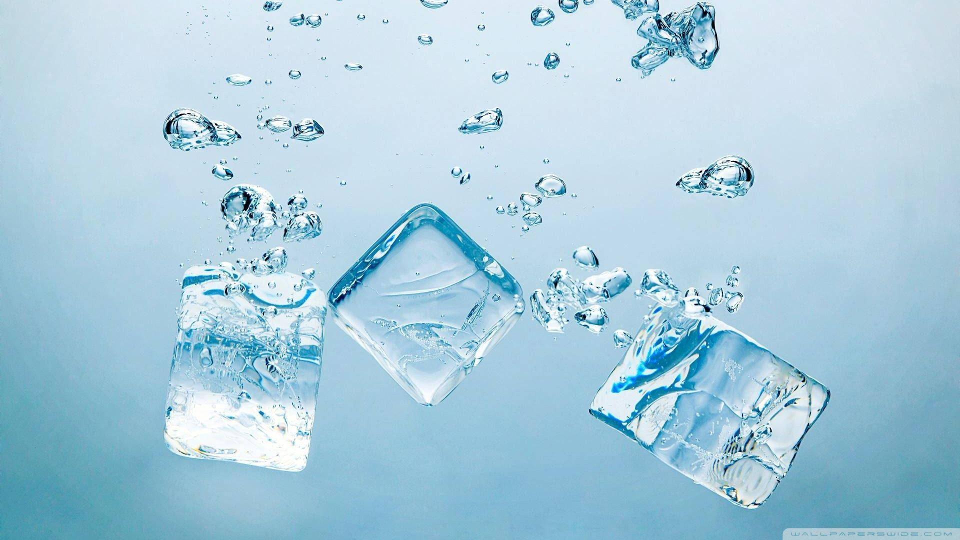 Ice Cubes In Water Background