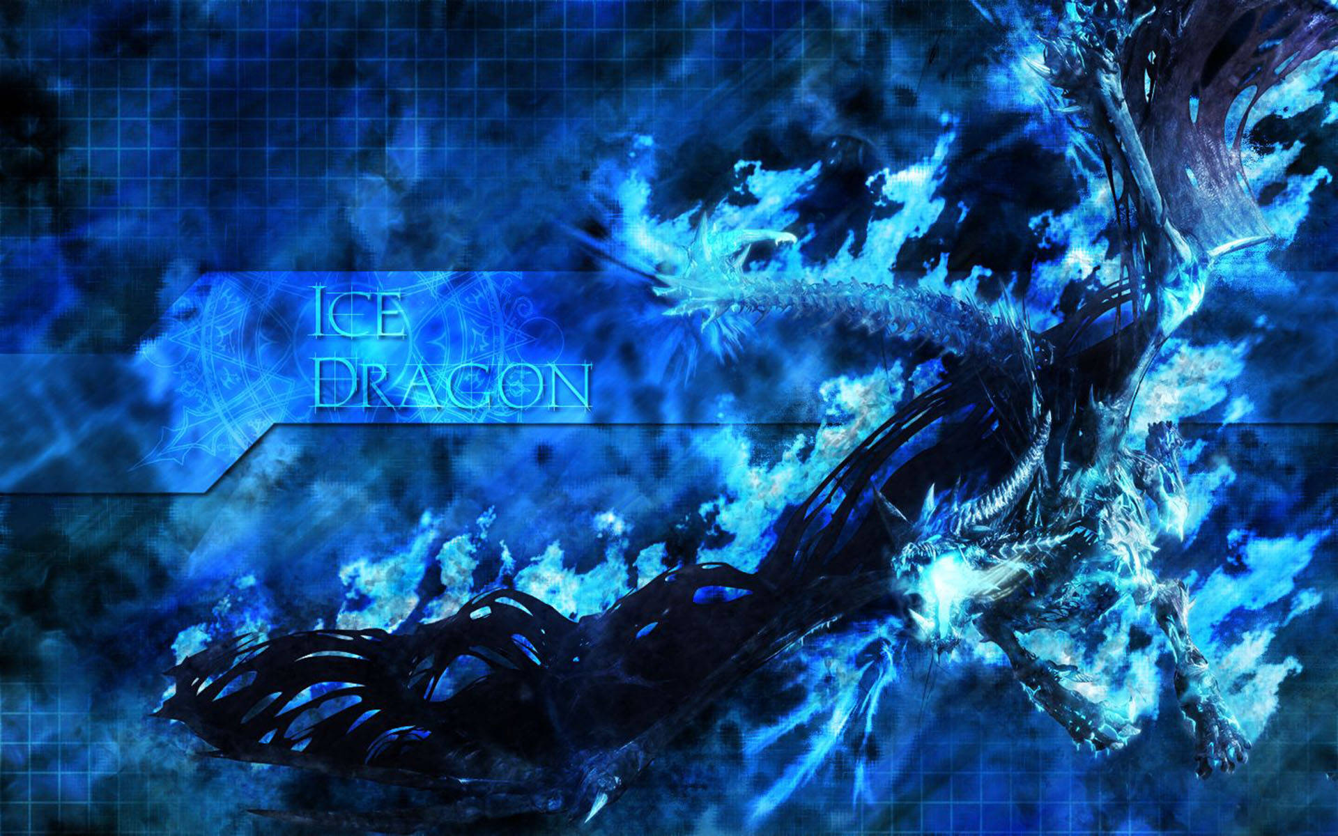 Ice Dragon Abstract Art Background