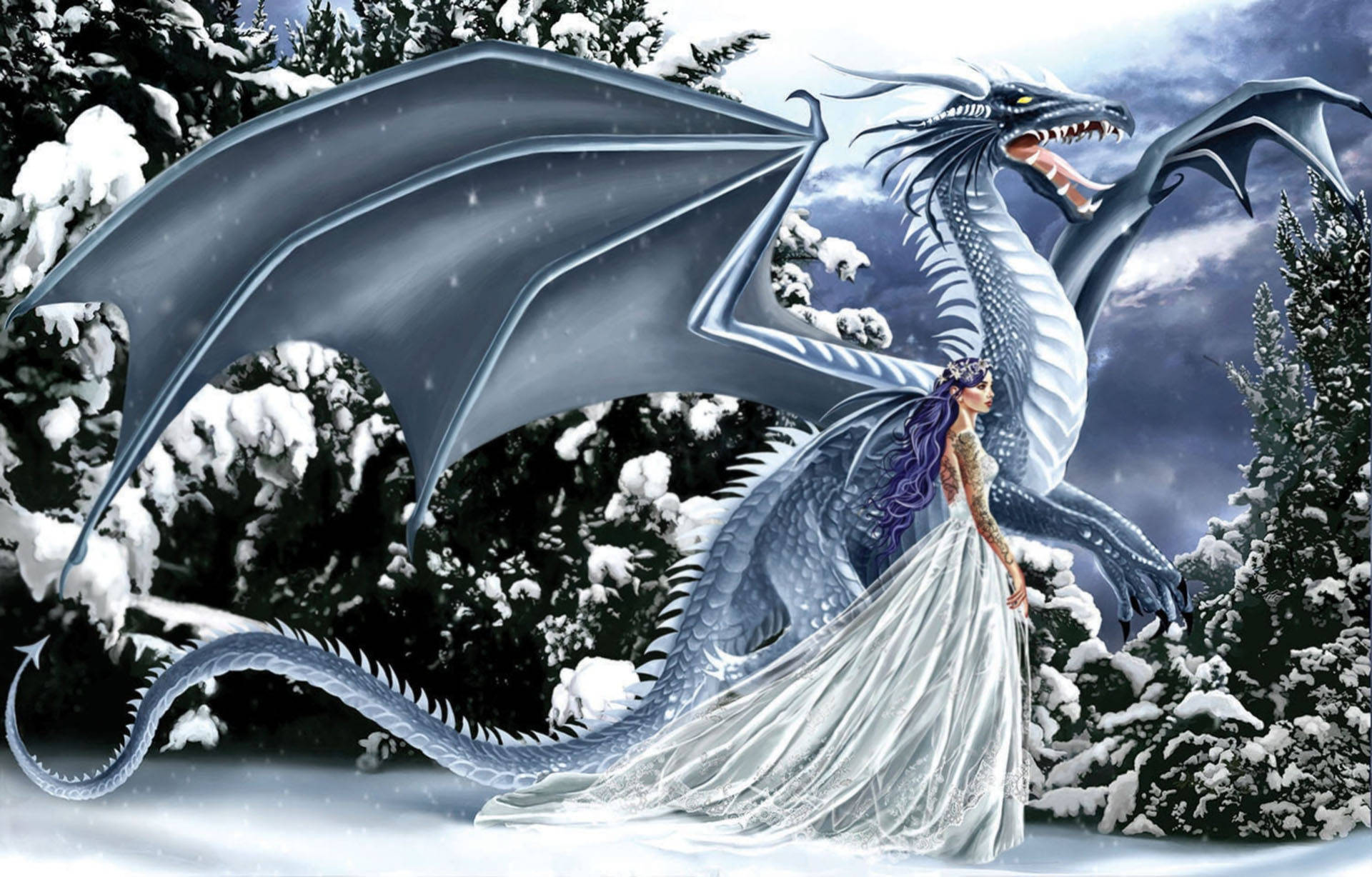 Ice Dragon And Princess