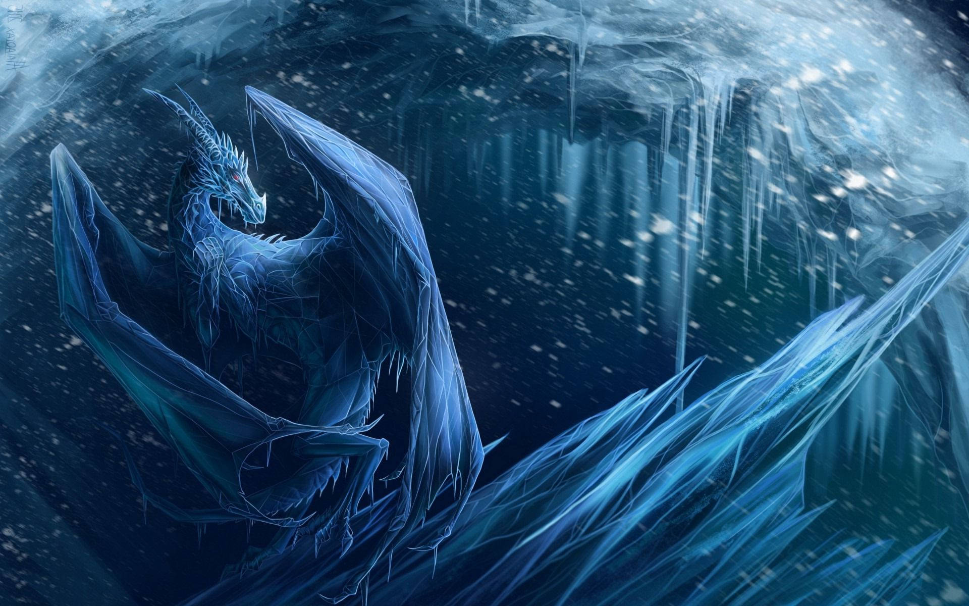 Ice Dragon Frosty Weather Background