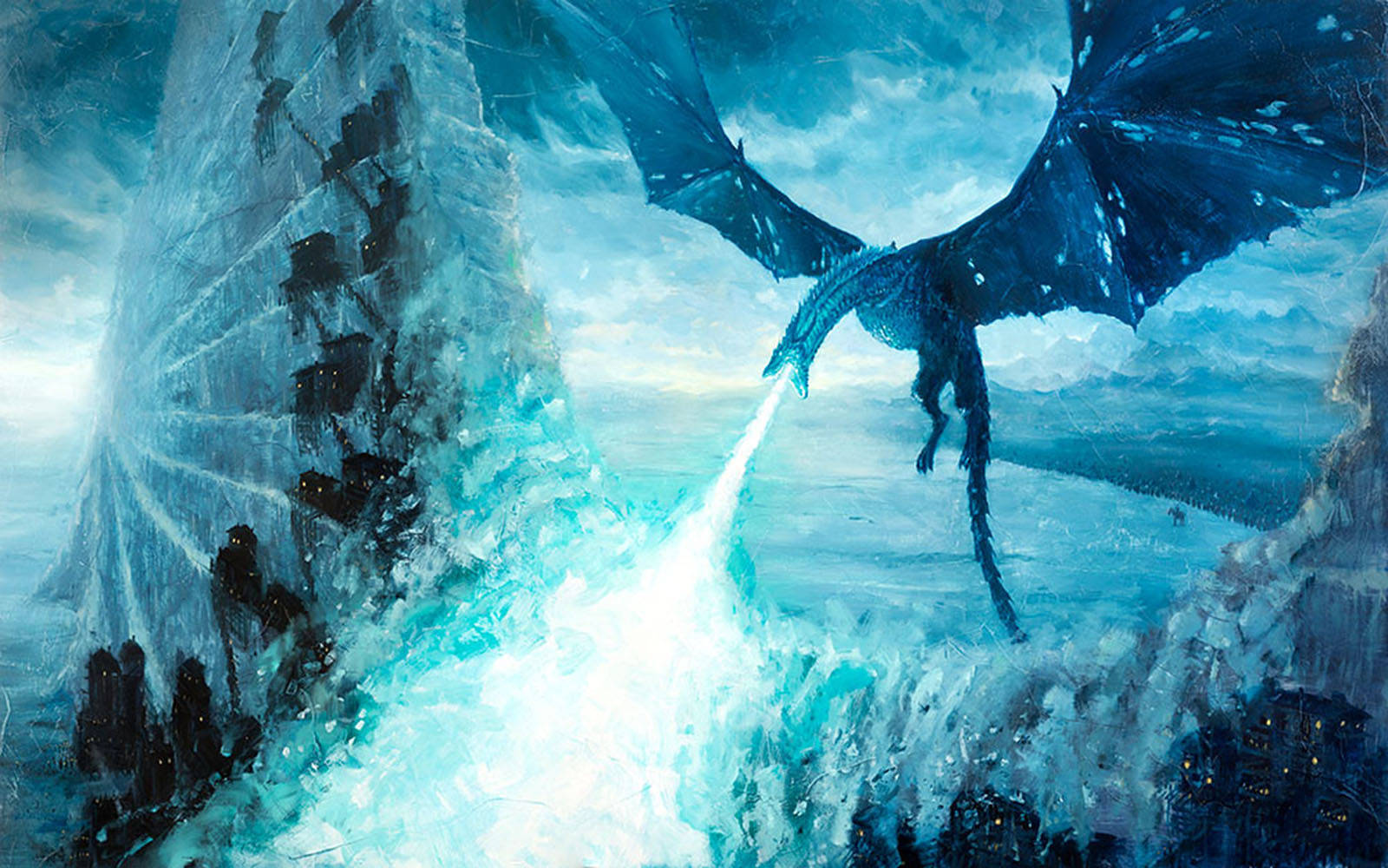 Ice Dragon Painting Background