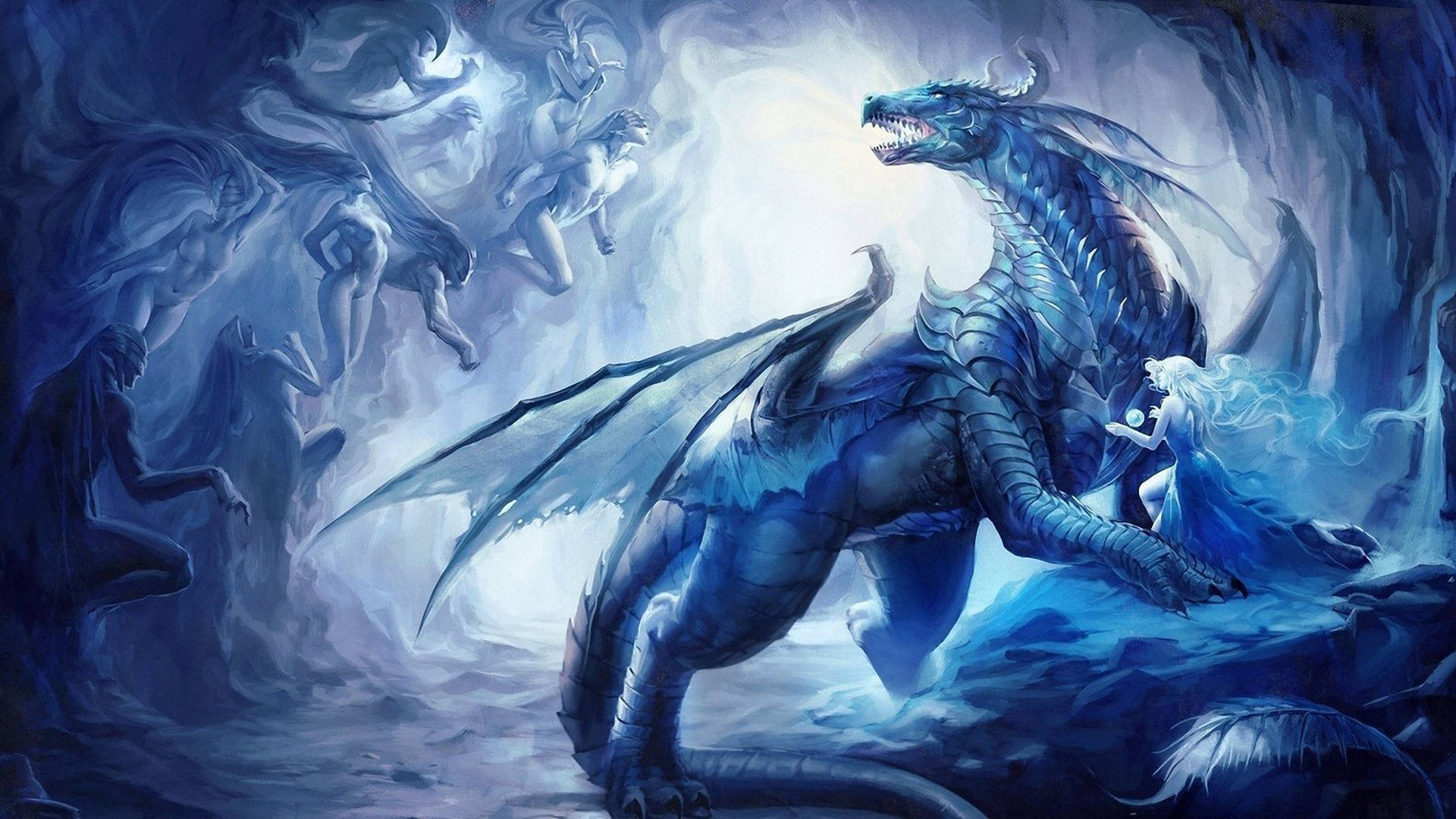 Ice Eastern Dragon Background