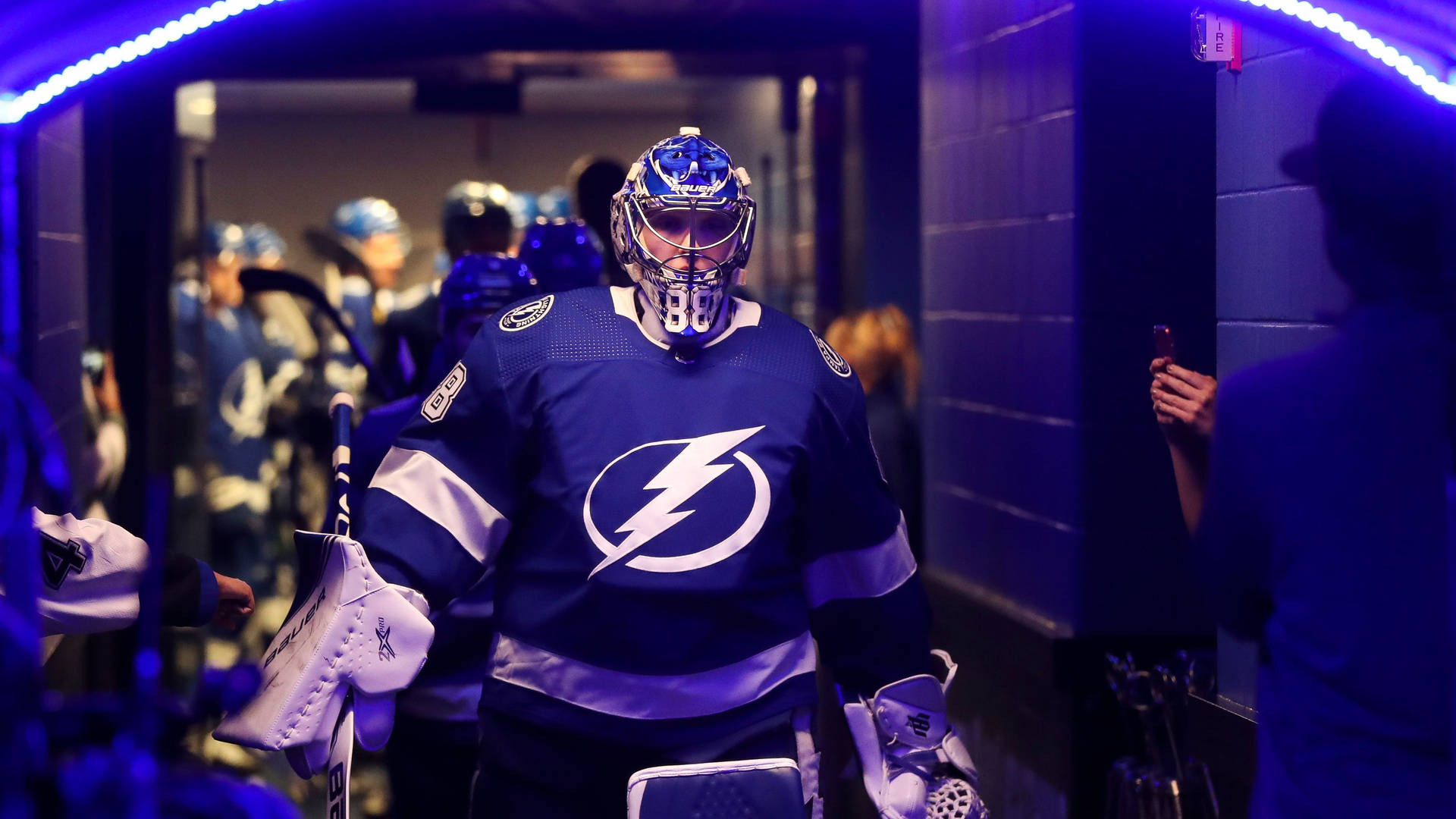 Ice Hockey Game Champion Andrei Vasilevskiy Background