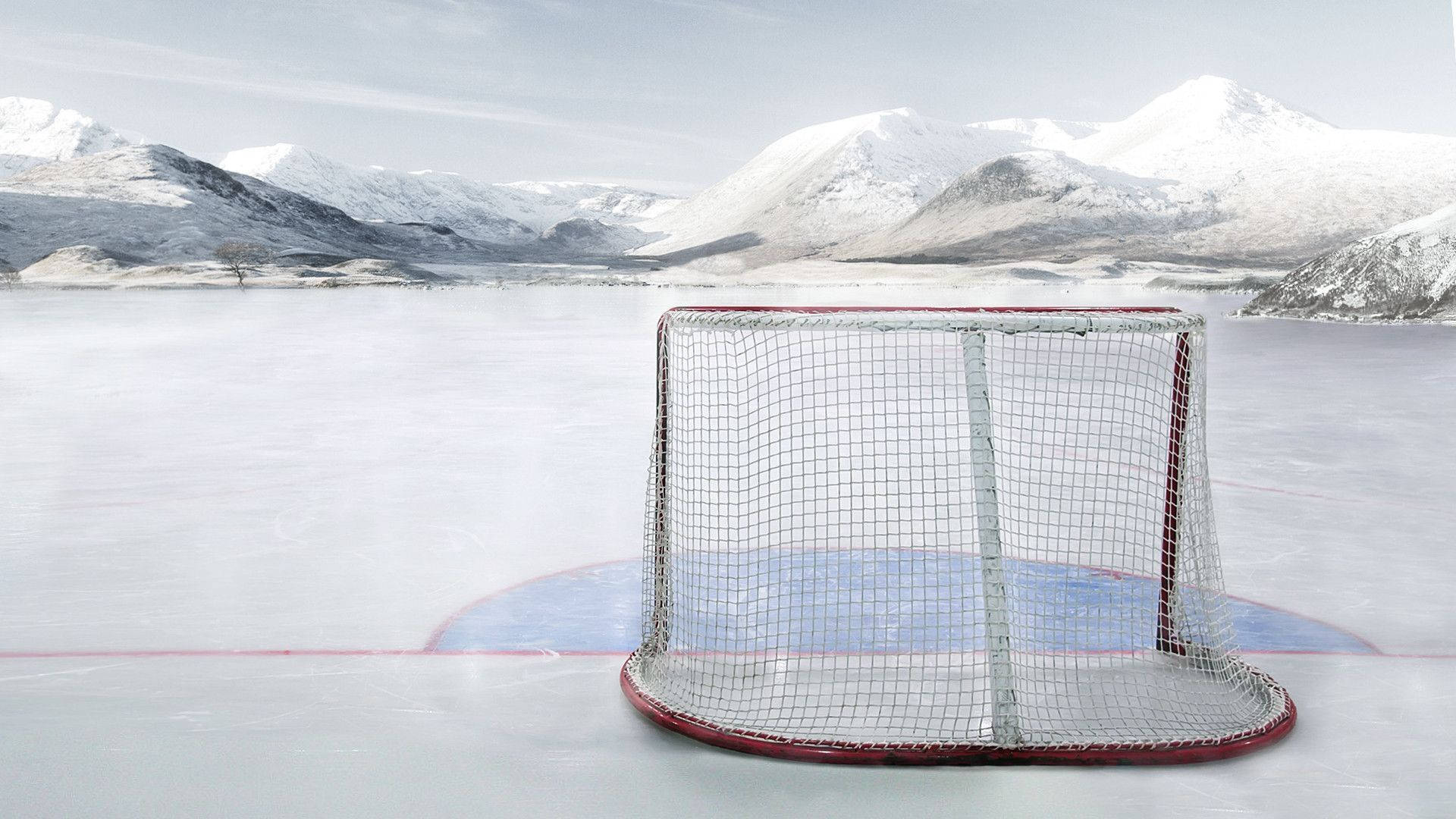 Ice Hockey Gate On Snow Background