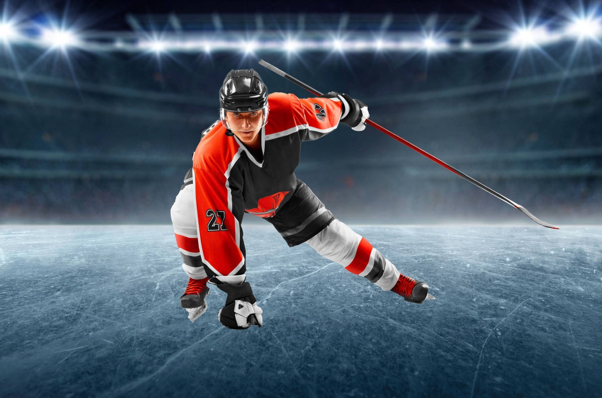 Ice Hockey Player Graphic Art Design Background
