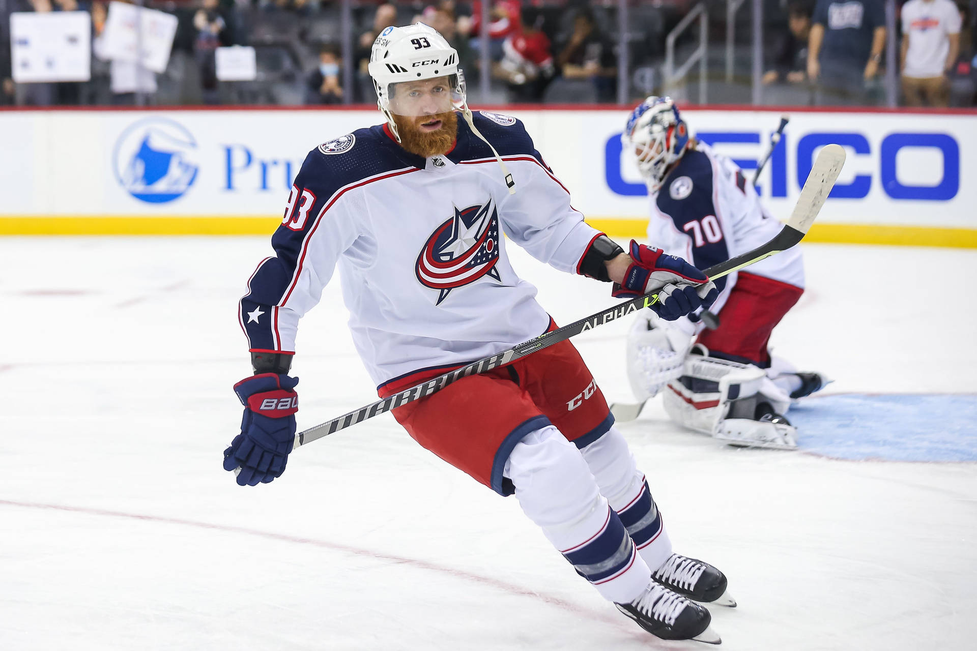 Ice Hockey Player Jakub Voracek Columbus Blue Jackets Jersey Background