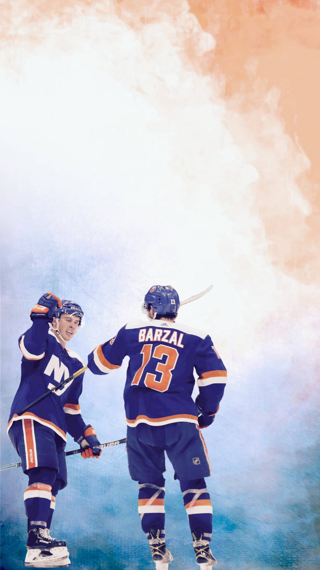 Ice Hockey Player Mathew Barzal Artistic Graphic Design Background