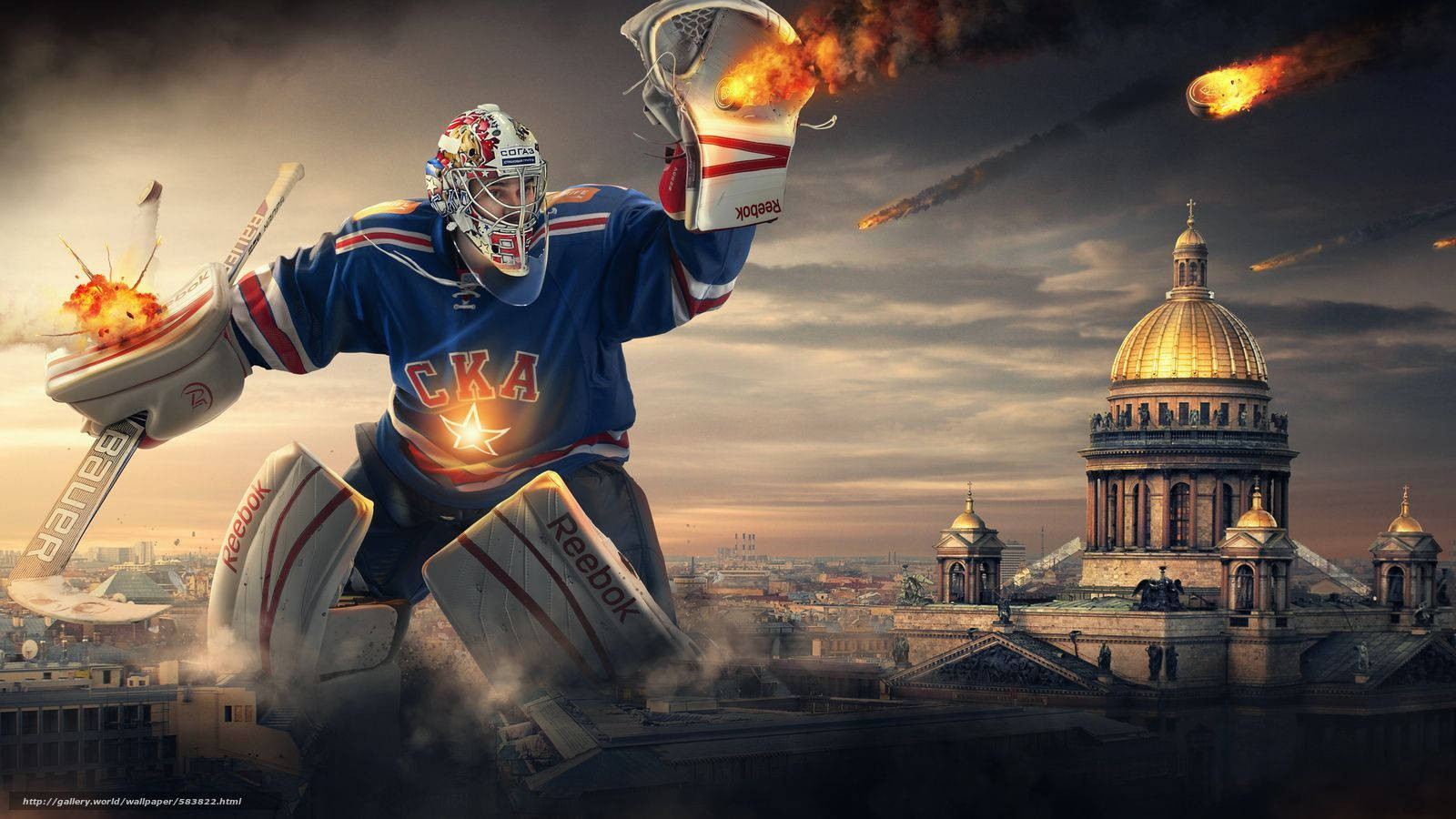 Ice Hockey Ska Saint Petersburg Goaltender Graphic Design Background