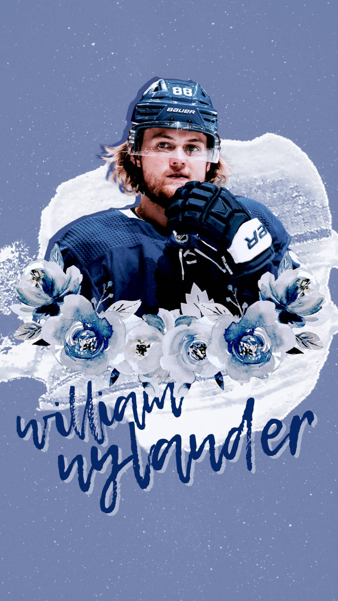 Ice Hockey Star- An Illustrative Depiction Of Nhl Player William Nylander Background