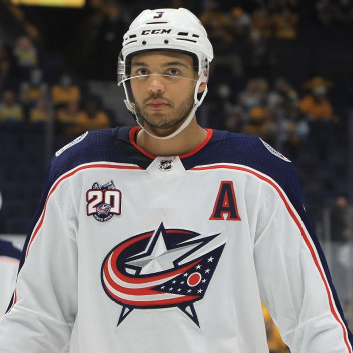 Ice-hockey Star Seth Jones In Action Background