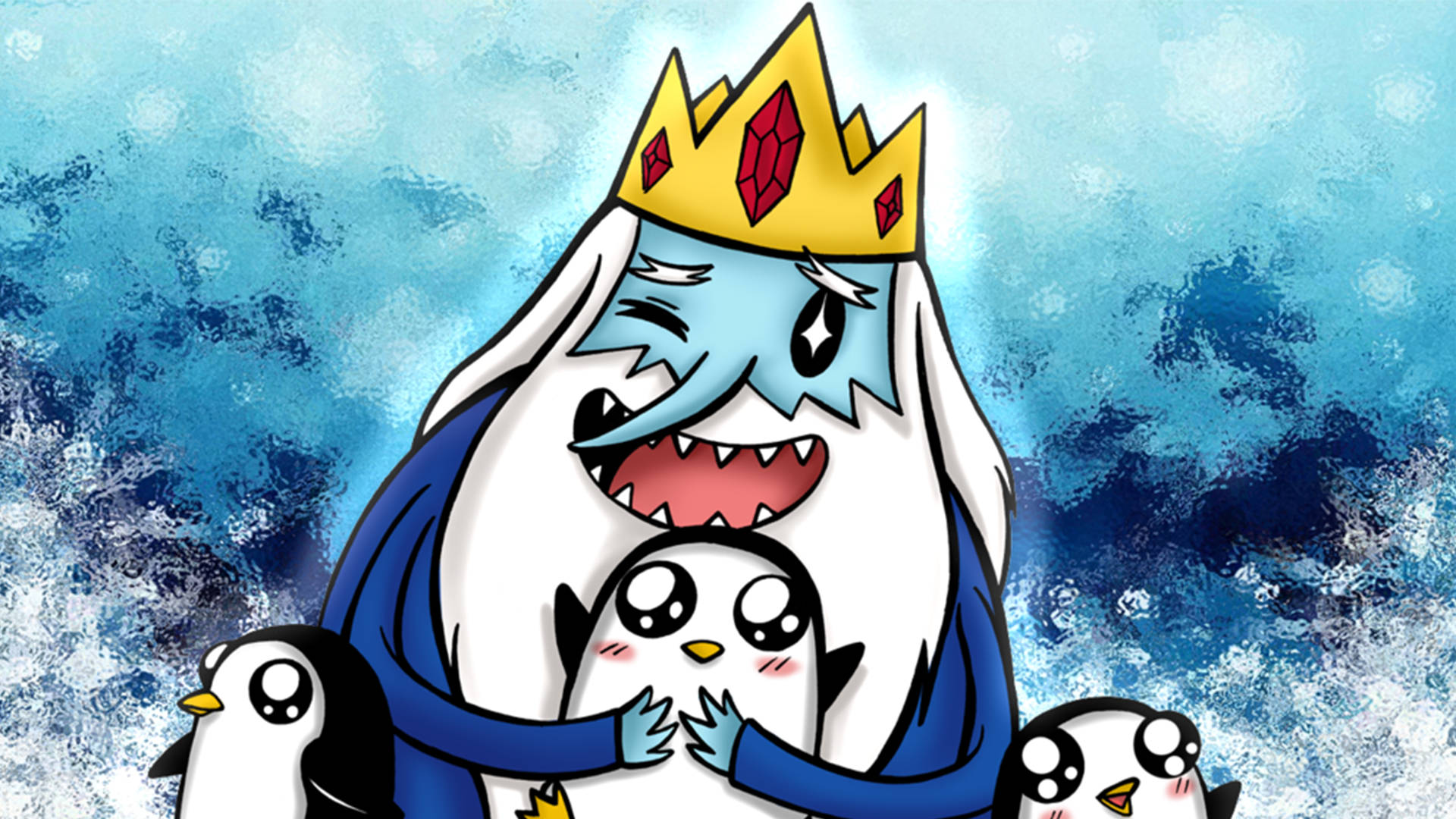 Ice King Hugging Gunter Adventure Time Background