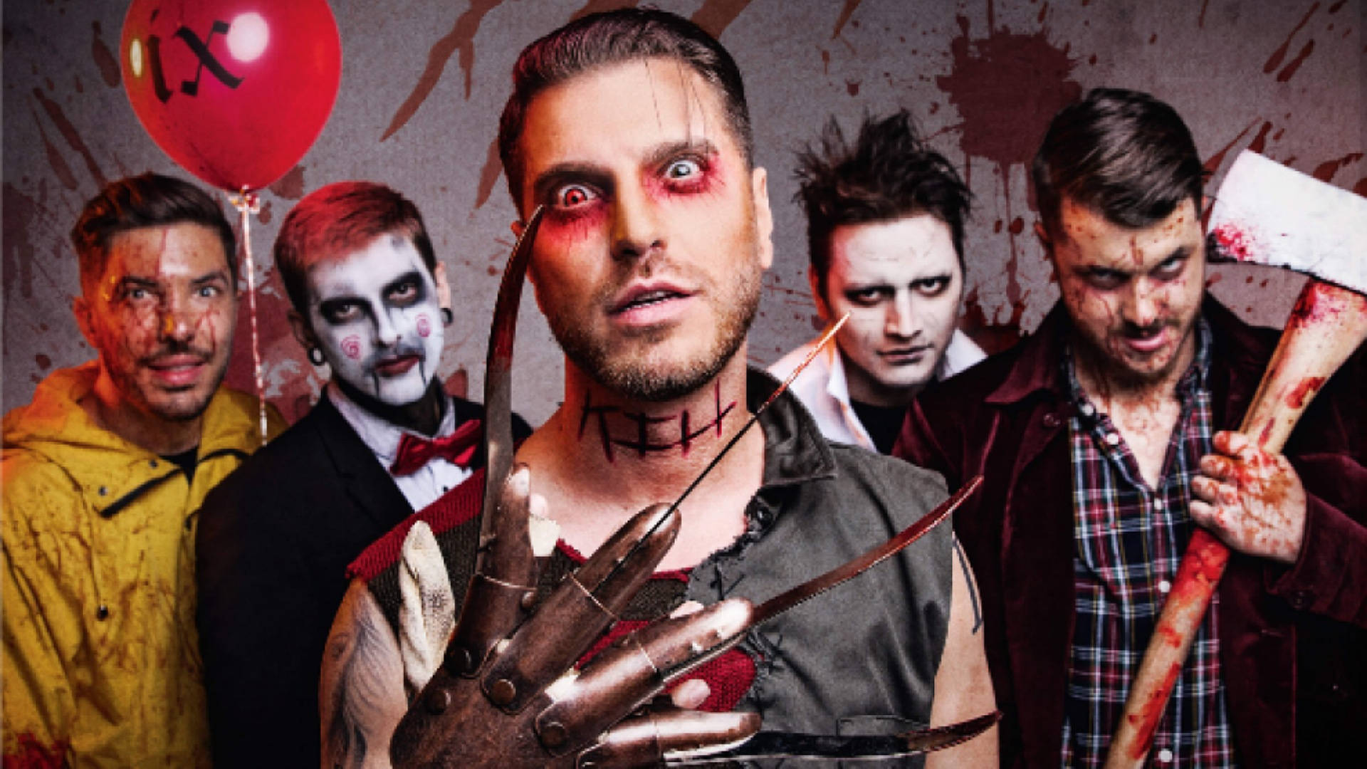 Ice Nine Kills Members Glammed Up With Creepy Faces Background