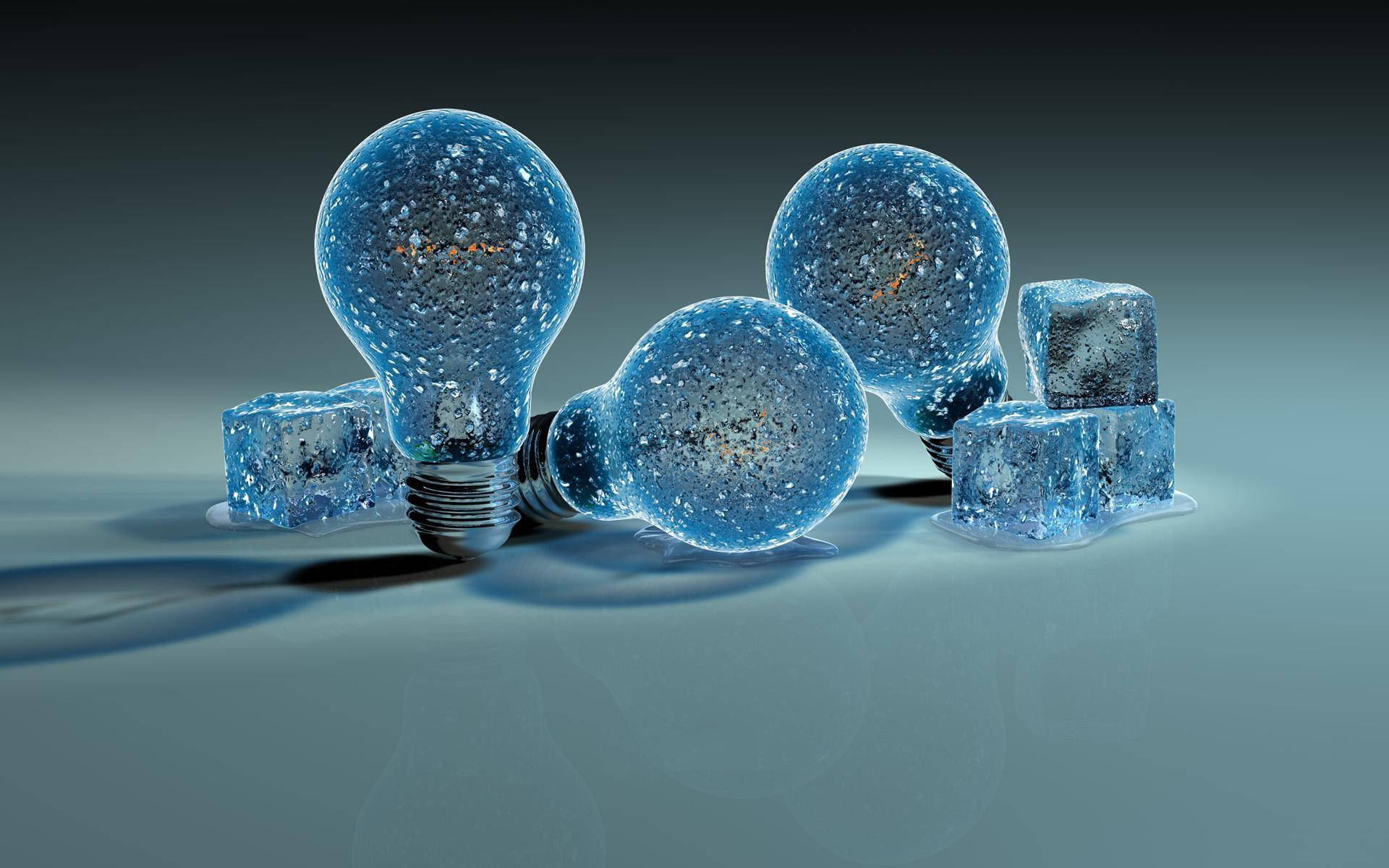 Iced Electricity Light Bulbs Background