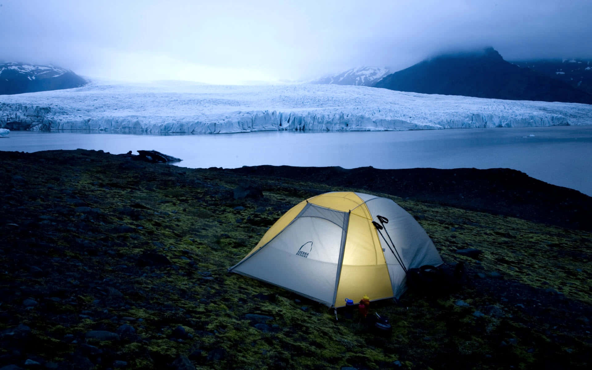 Iceland Camping Desktop Background