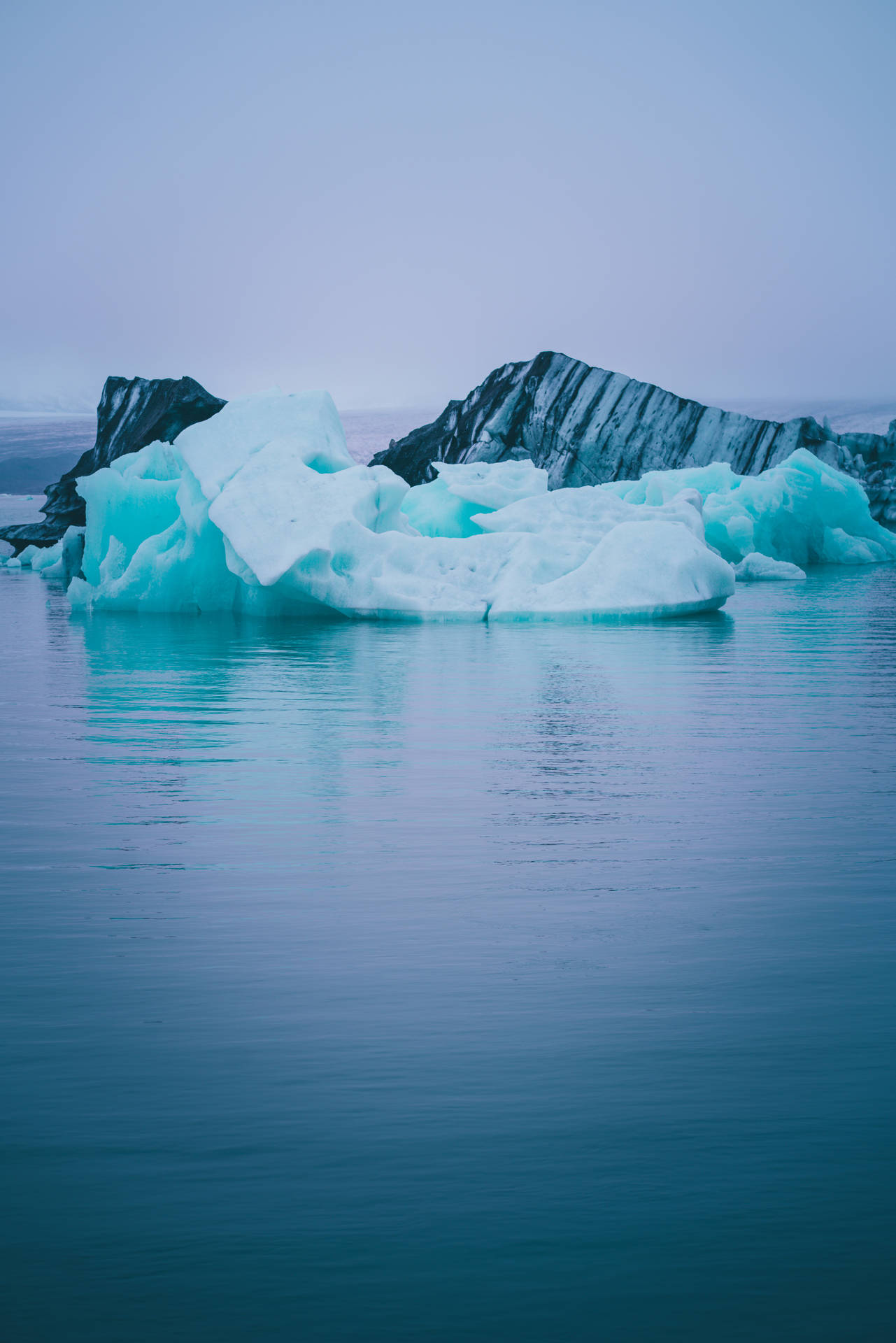 Iceland Iceberg In The Sea Background