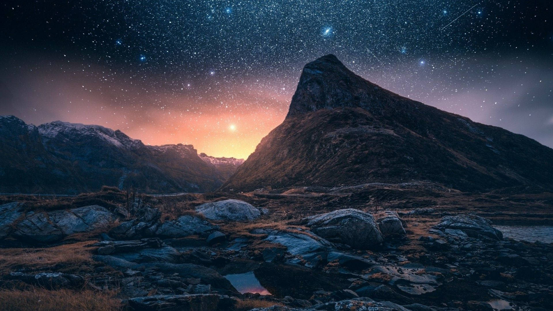 Iceland Starry Night Background