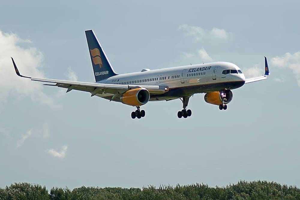 Icelandair Aircraft In Mid-flight