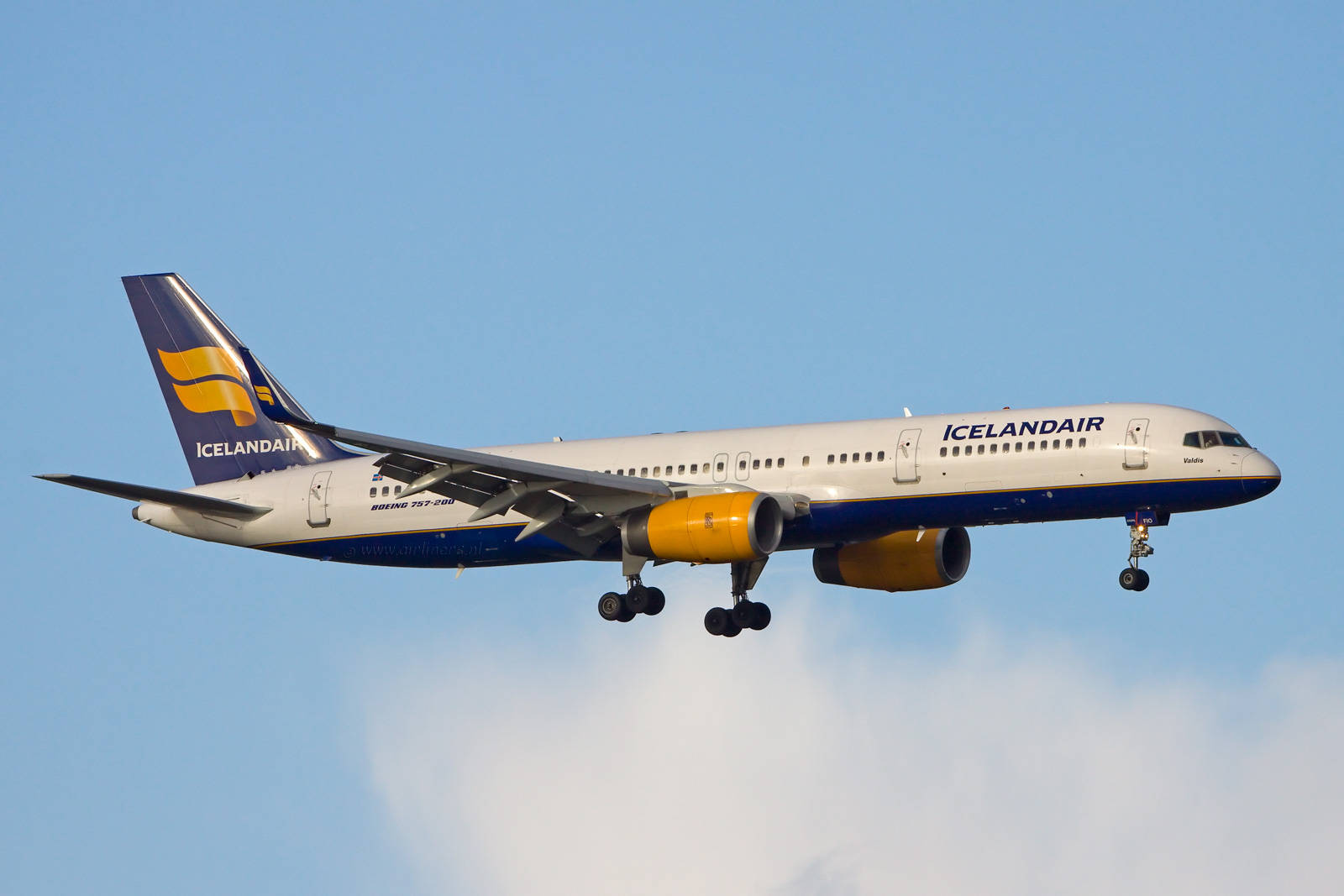 Icelandair Airplane In Flight Background