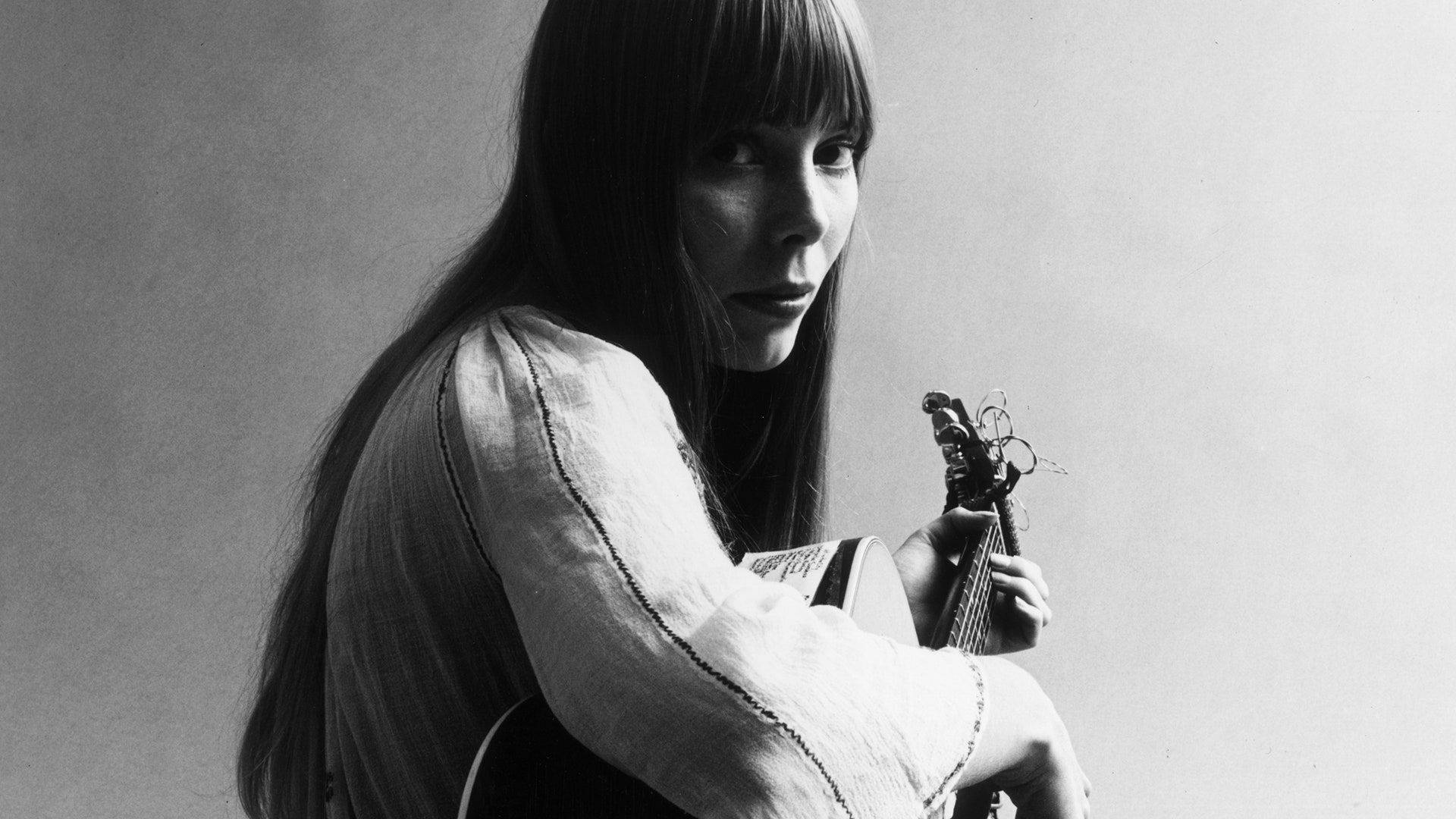 Icon Joni Mitchell Monochrome Poster Background