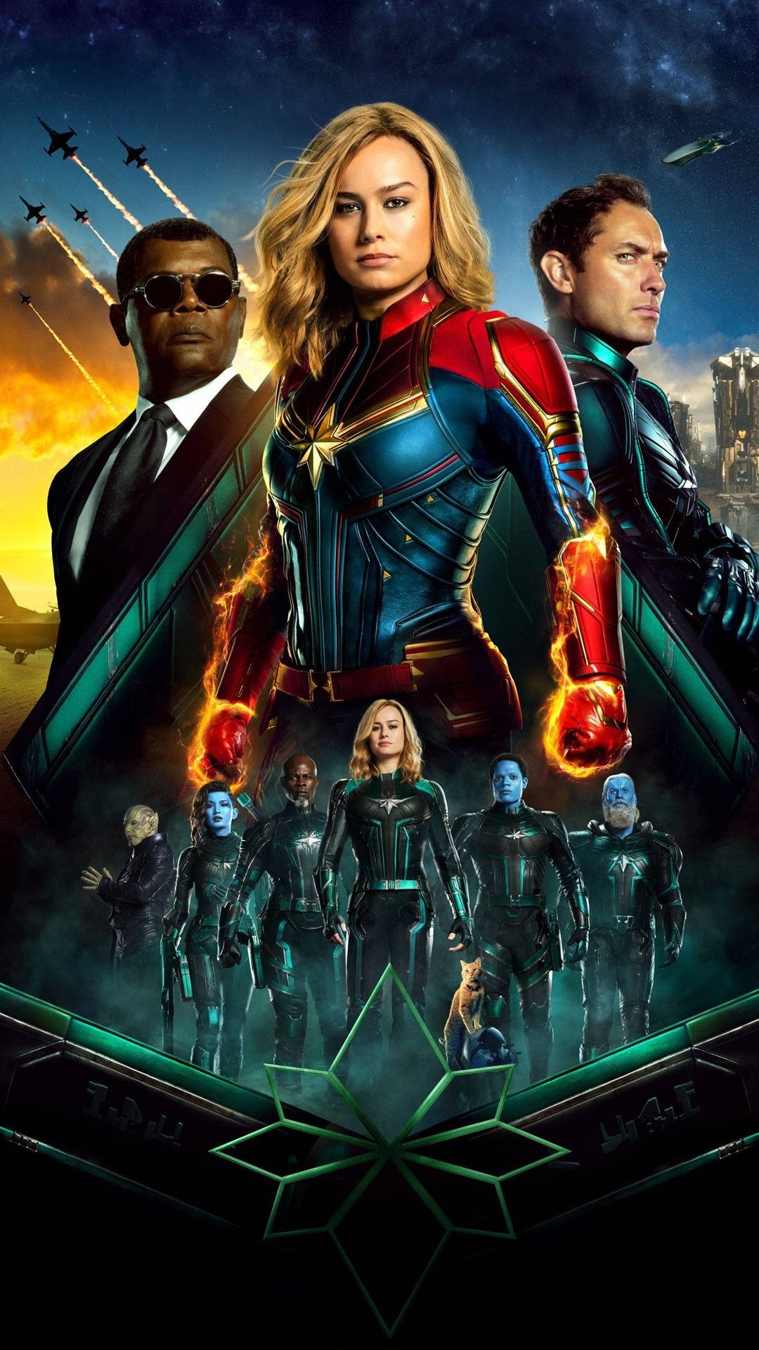 Iconic 2019 Captain Marvel Iphone Poster Background