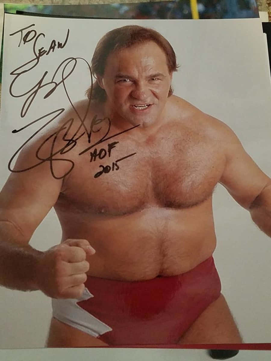 Iconic American Professional Wrestler, Larry Zbyszko Giving Autograph Background