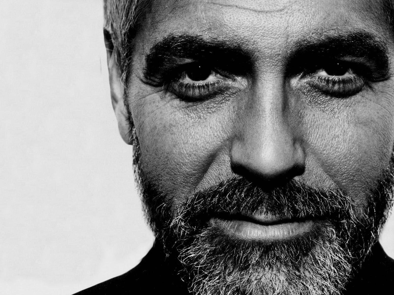 Iconic Black And White Portrait Of George Clooney Background