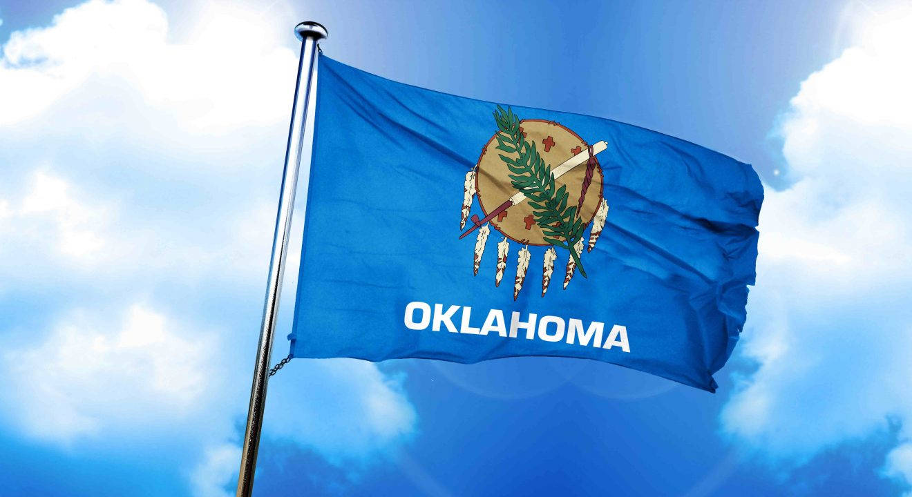 Iconic Blue Oklahoma Flag Background