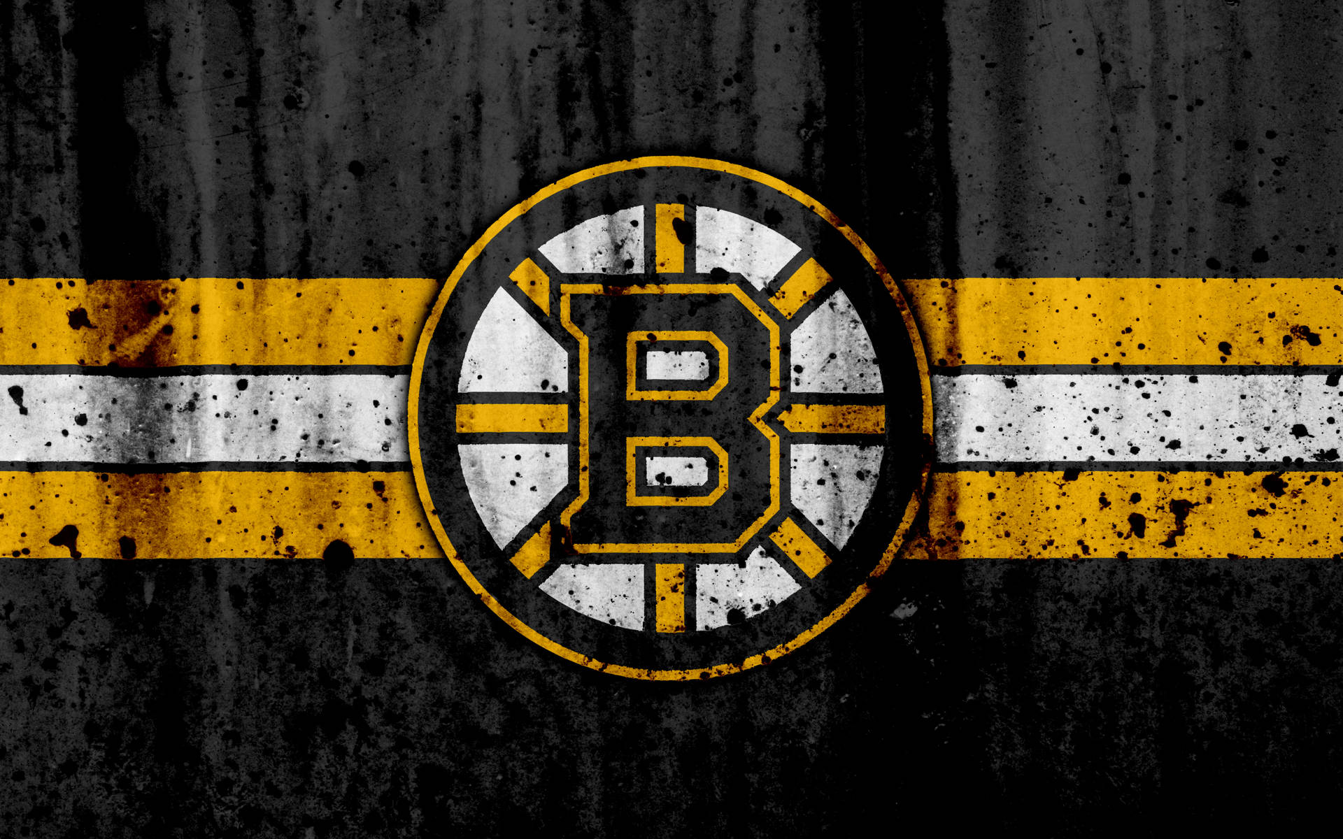 Iconic Boston Bruins Logo On A Grunge Background Background