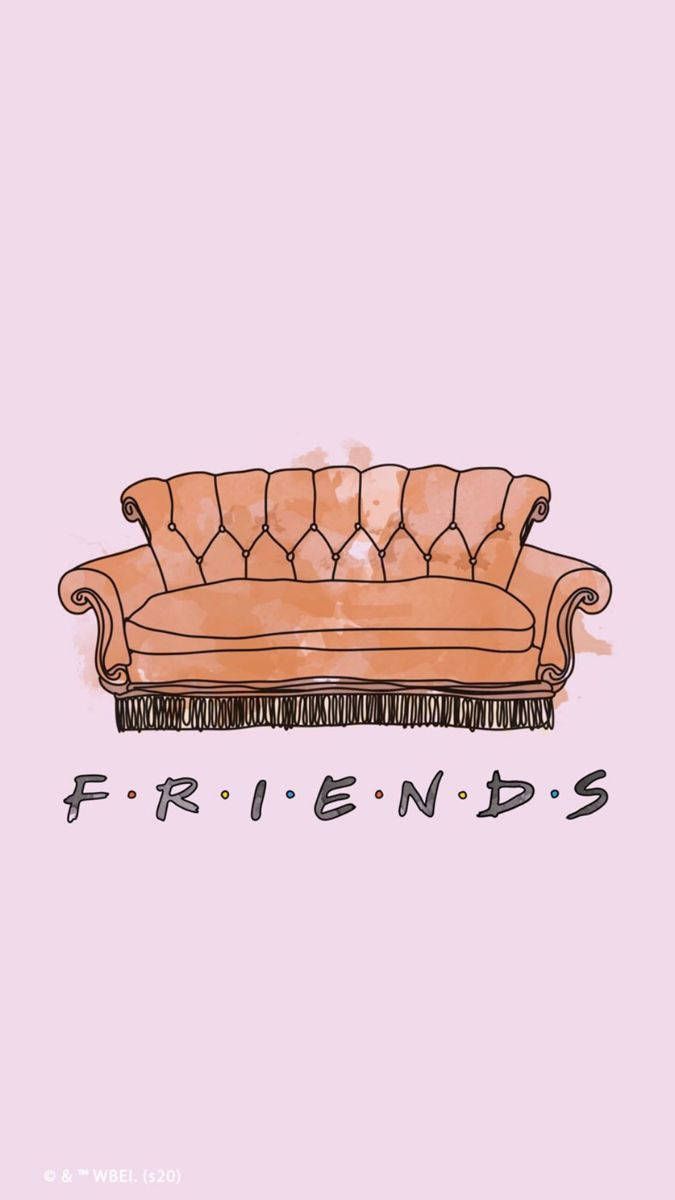 Iconic Brown Couch From Friends Tv Show Background