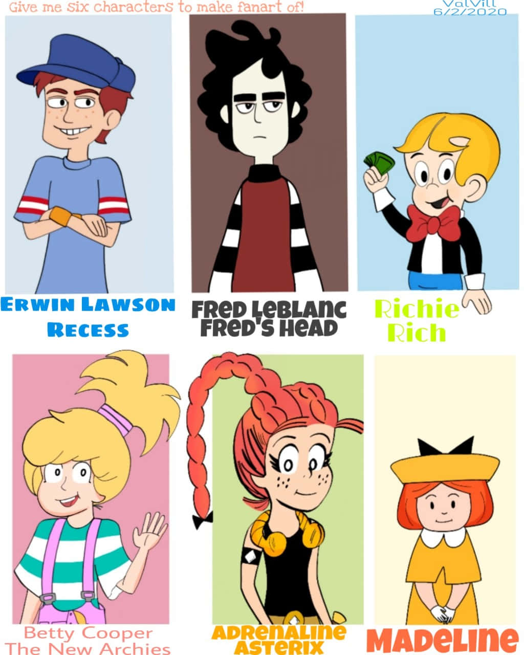 Iconic Cartoon Characters From Freds Head Background