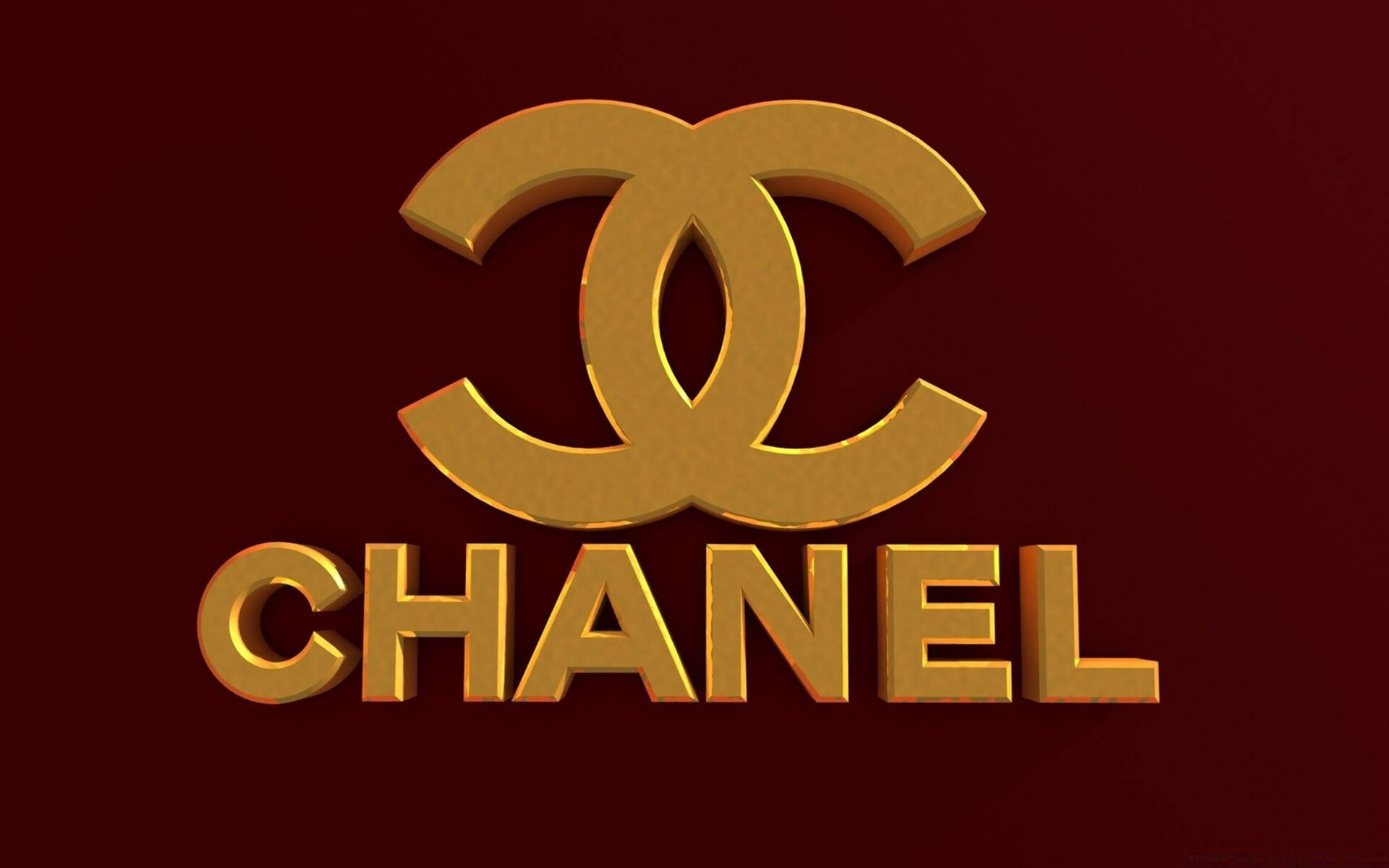 Iconic Chanel Logo On Maroon Background Background