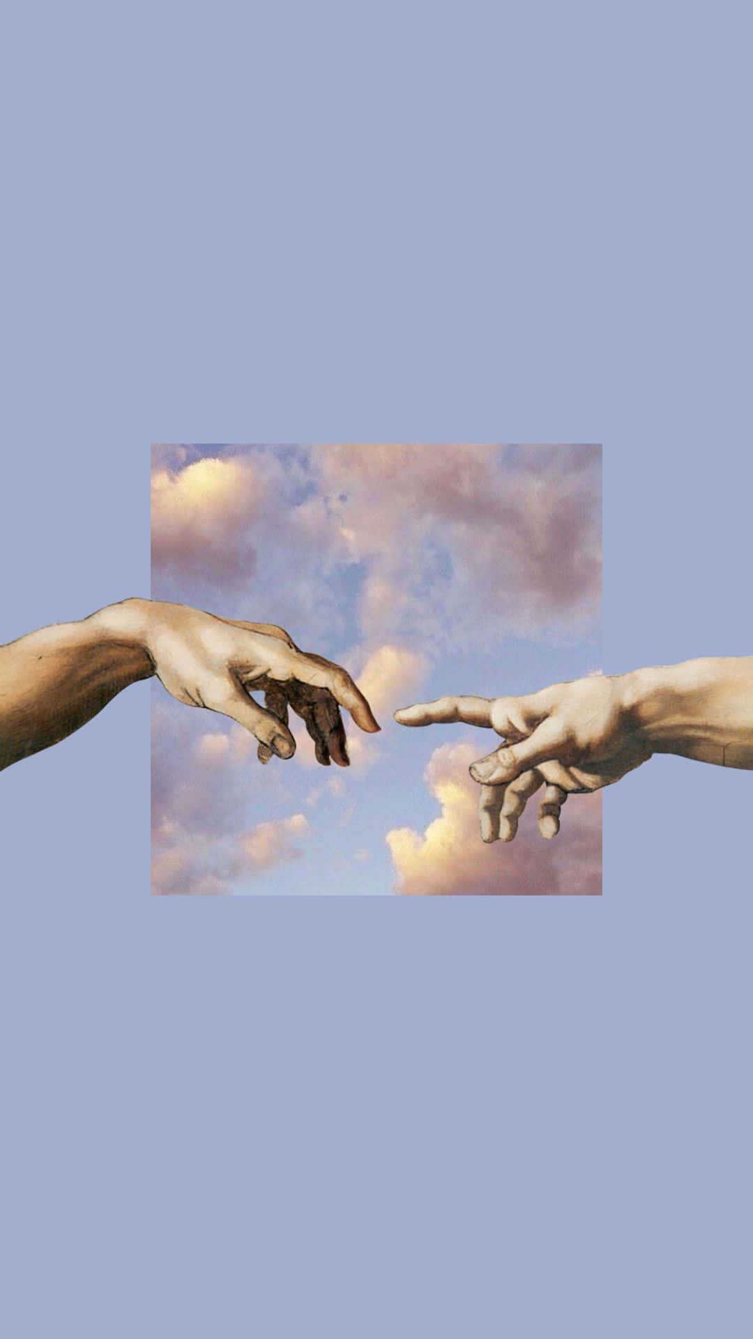 Iconic Creation Hands By Michelangelo Background