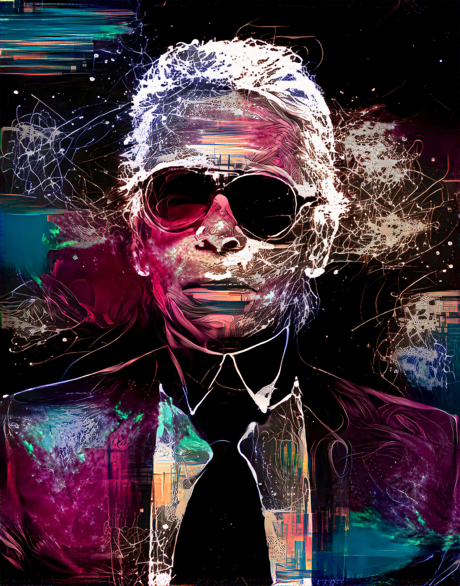 Iconic Fashion Designer Karl Lagerfeld In A Classic Blazer Look Background