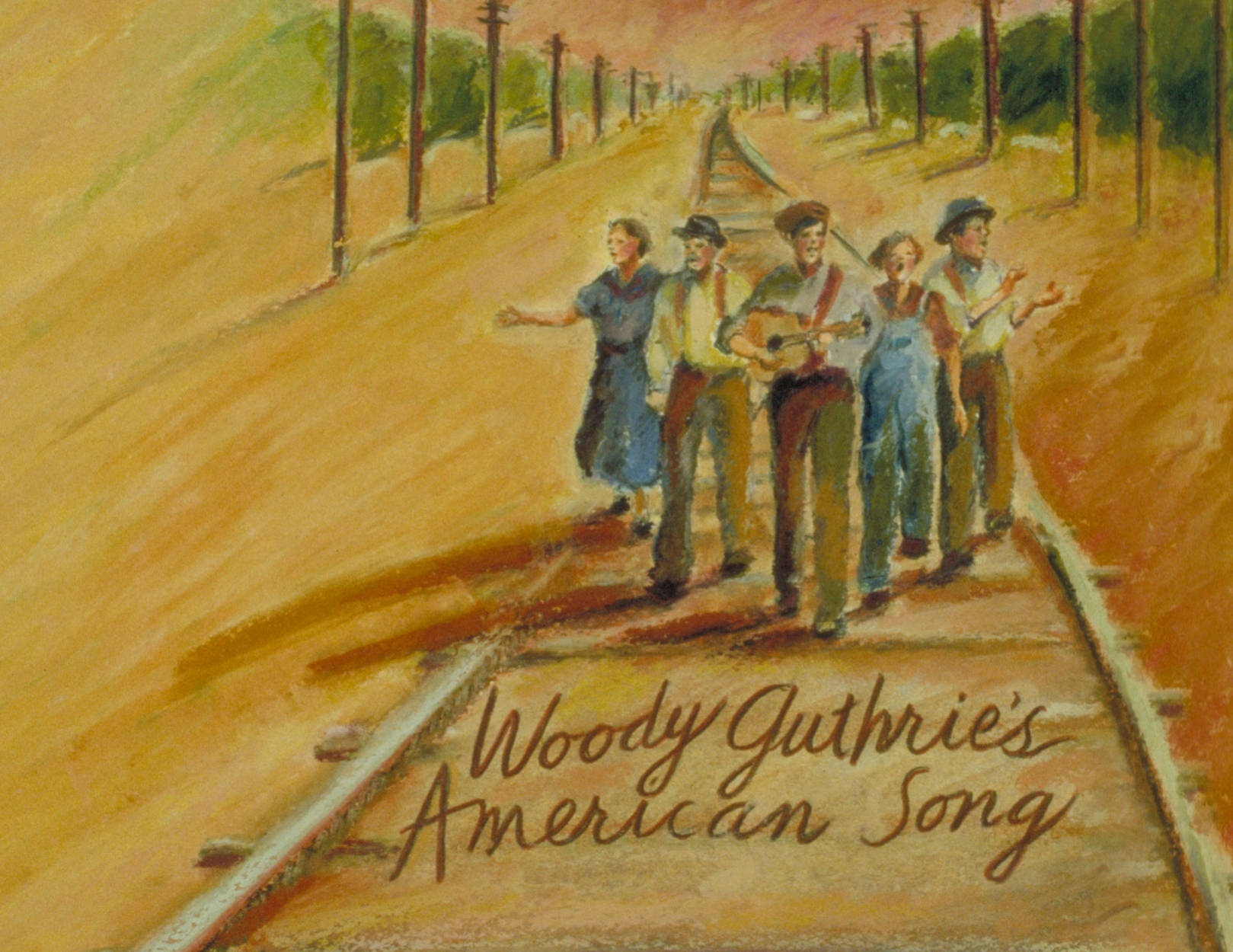 Iconic Folk Music Legend, Woody Guthrie Belting Out A Southern Tune Background