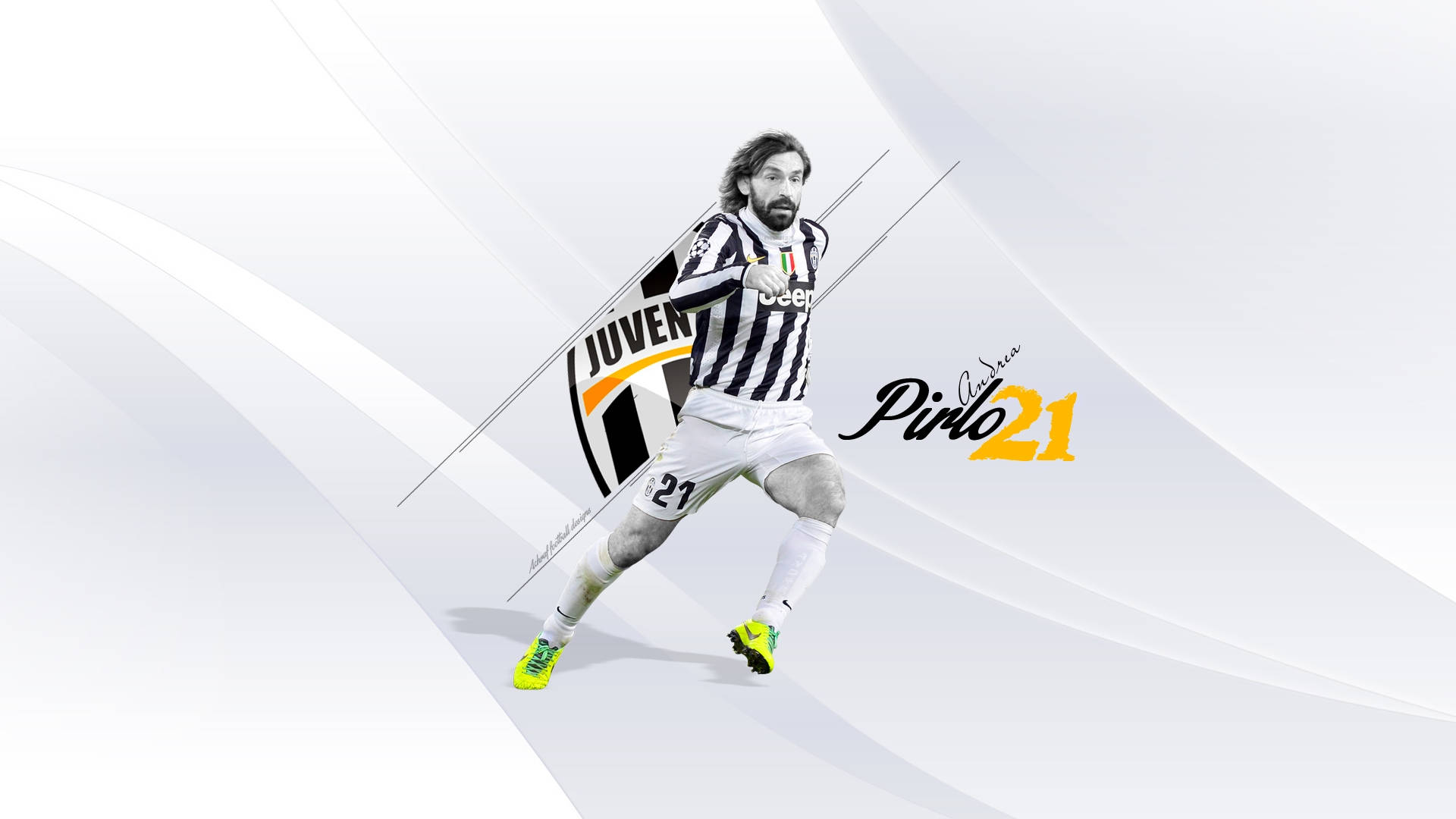 Iconic Footballer Andrea Pirlo Against A White Background