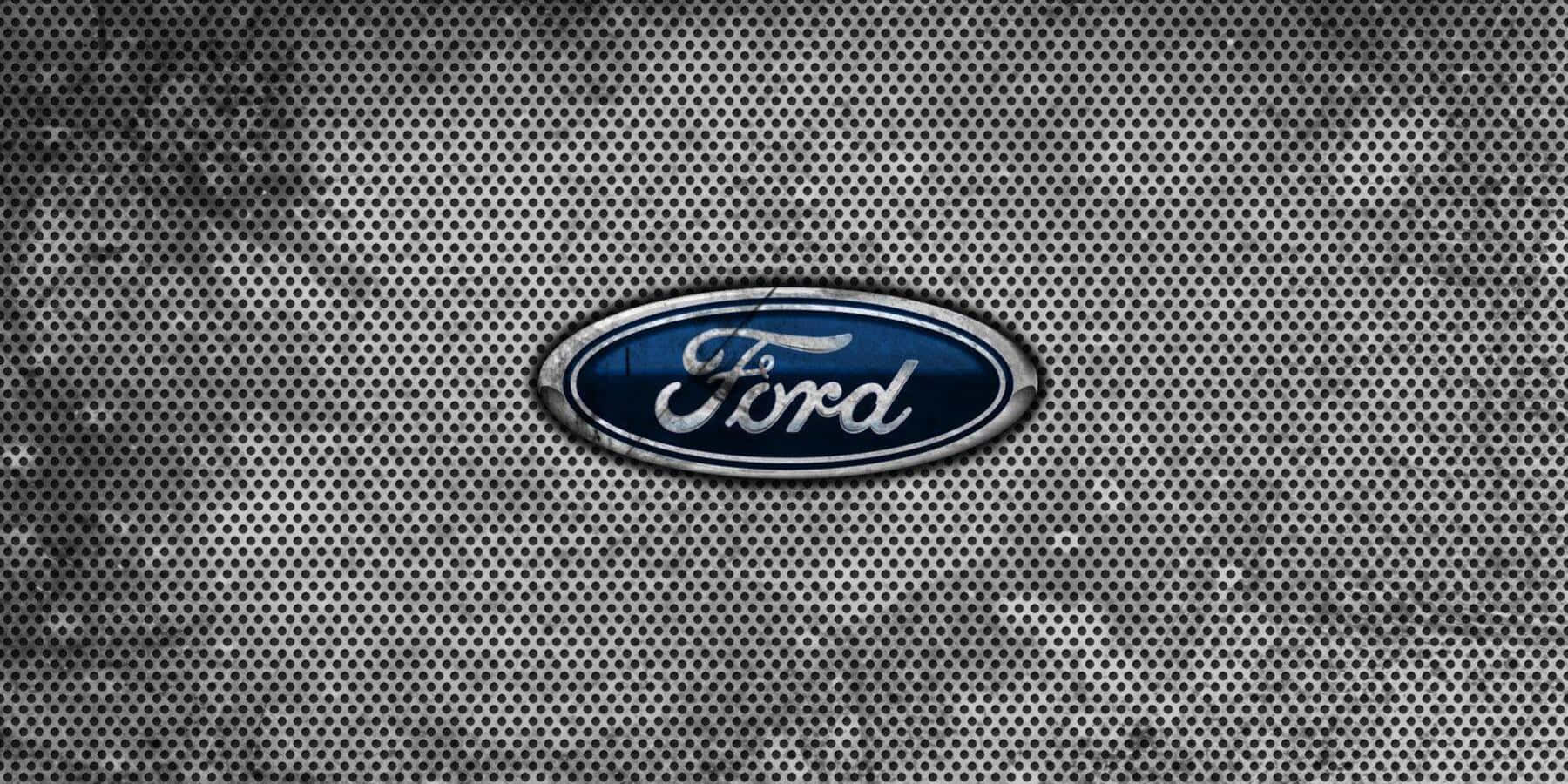 Iconic Ford Logo On Blue Background Background